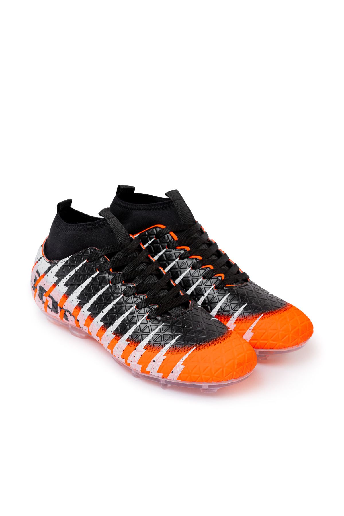 Freemax Unisex Çoraplı Krampon Futbol Ayakkabısı Orange Siyah