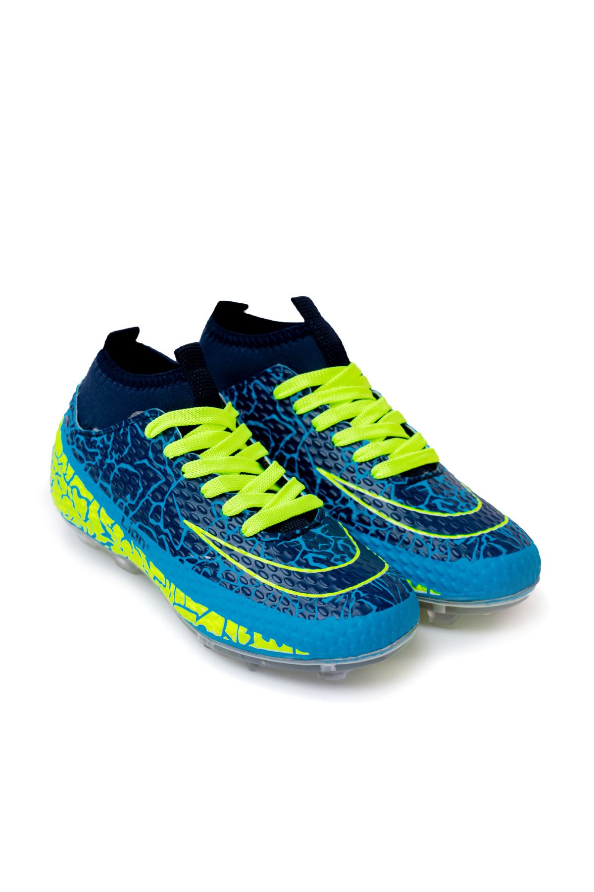 Freemax Garantili Çoraplı Çocuk Krampon Futbol Ayakkabısı Freemax.1071CCKKRMP Turkuaz Lacivert