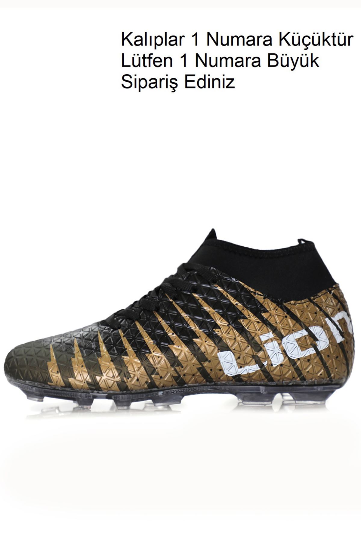 Freemax Unisex Çoraplı Krampon Futbol Ayakkabısı Haki Siyah