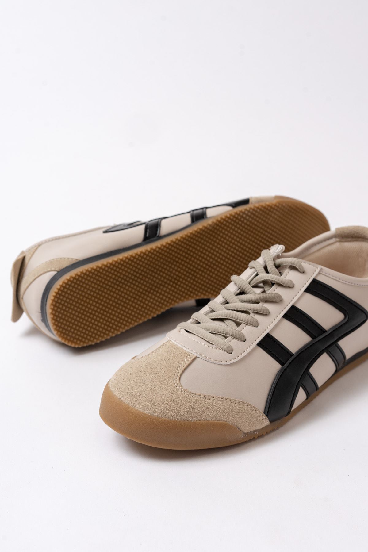 Freemax Erkek  Sneaker Spor Ayakkabı 614 Bej Siyah