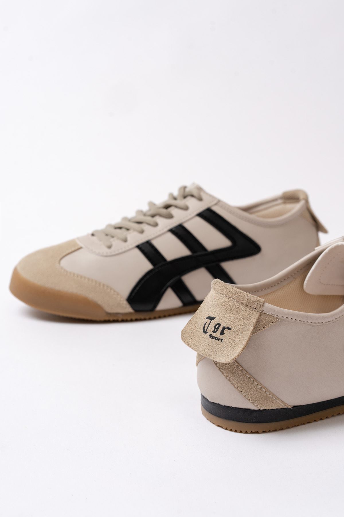 Freemax Erkek  Sneaker Spor Ayakkabı 614 Bej Siyah