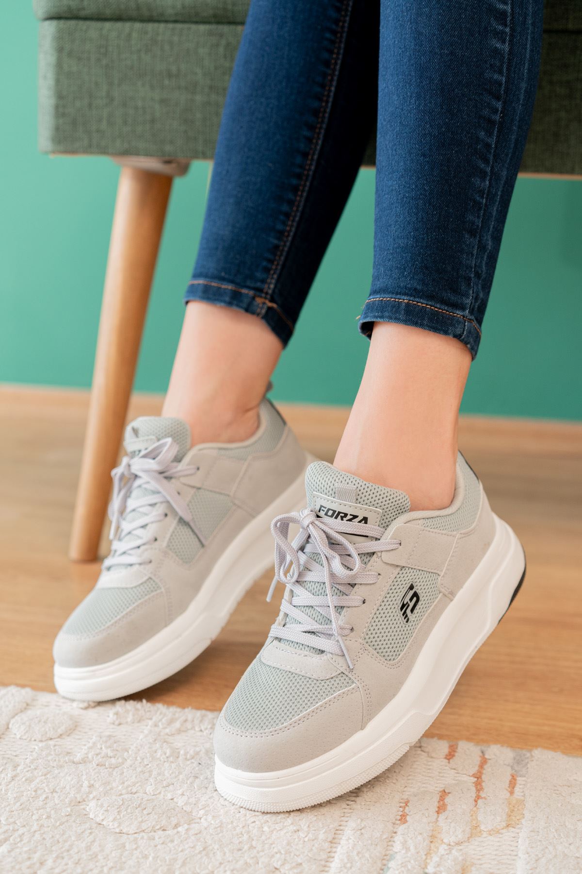 Freemax Kadın Anatomik Garantili Çok Hafif Esnek Rahat Sneaker Spor Ayakkabıı 2452 Buz