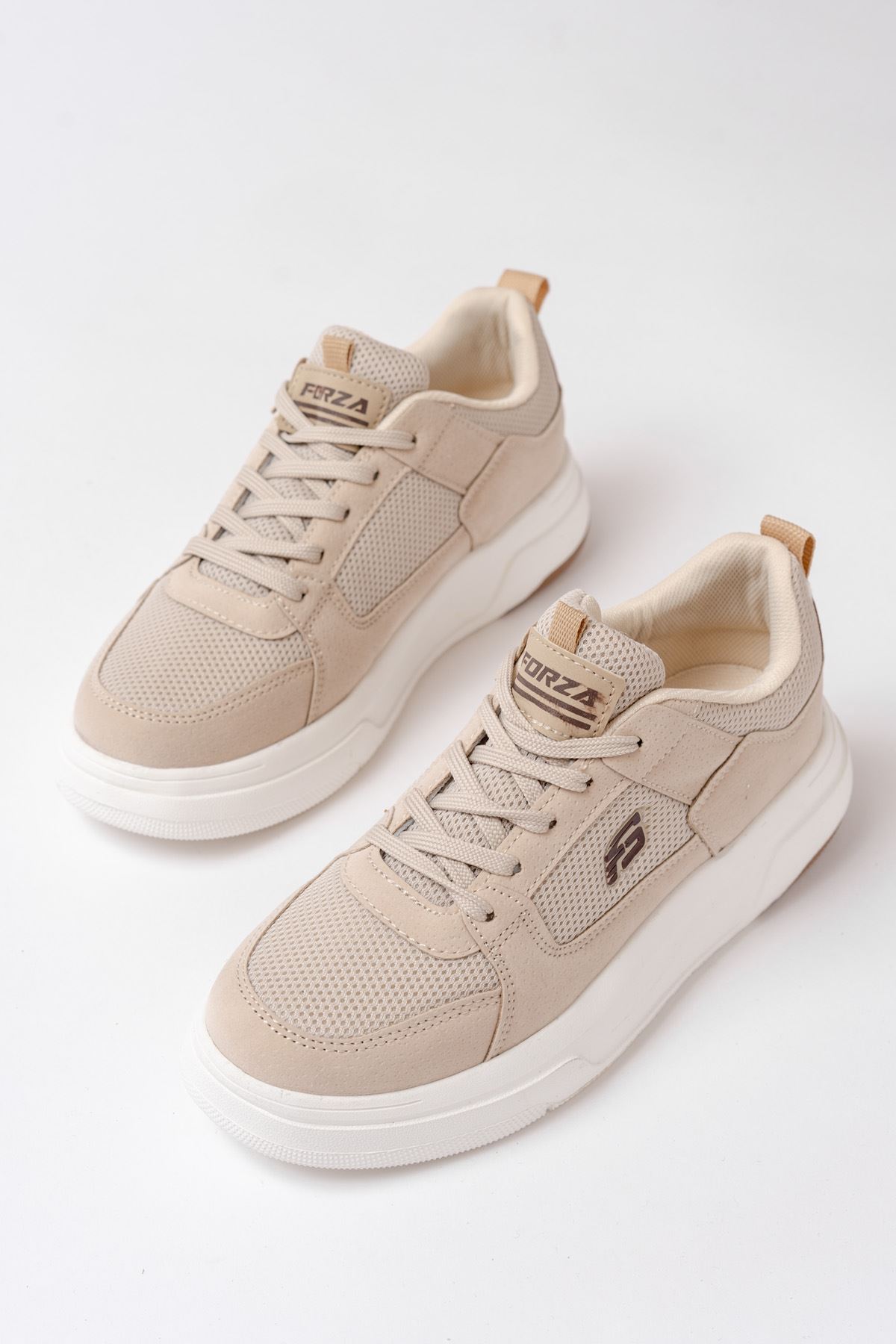 Freemax Kadın Anatomik Garantili Çok Hafif Esnek Rahat Sneaker Spor Ayakkabıı 2452 Bej