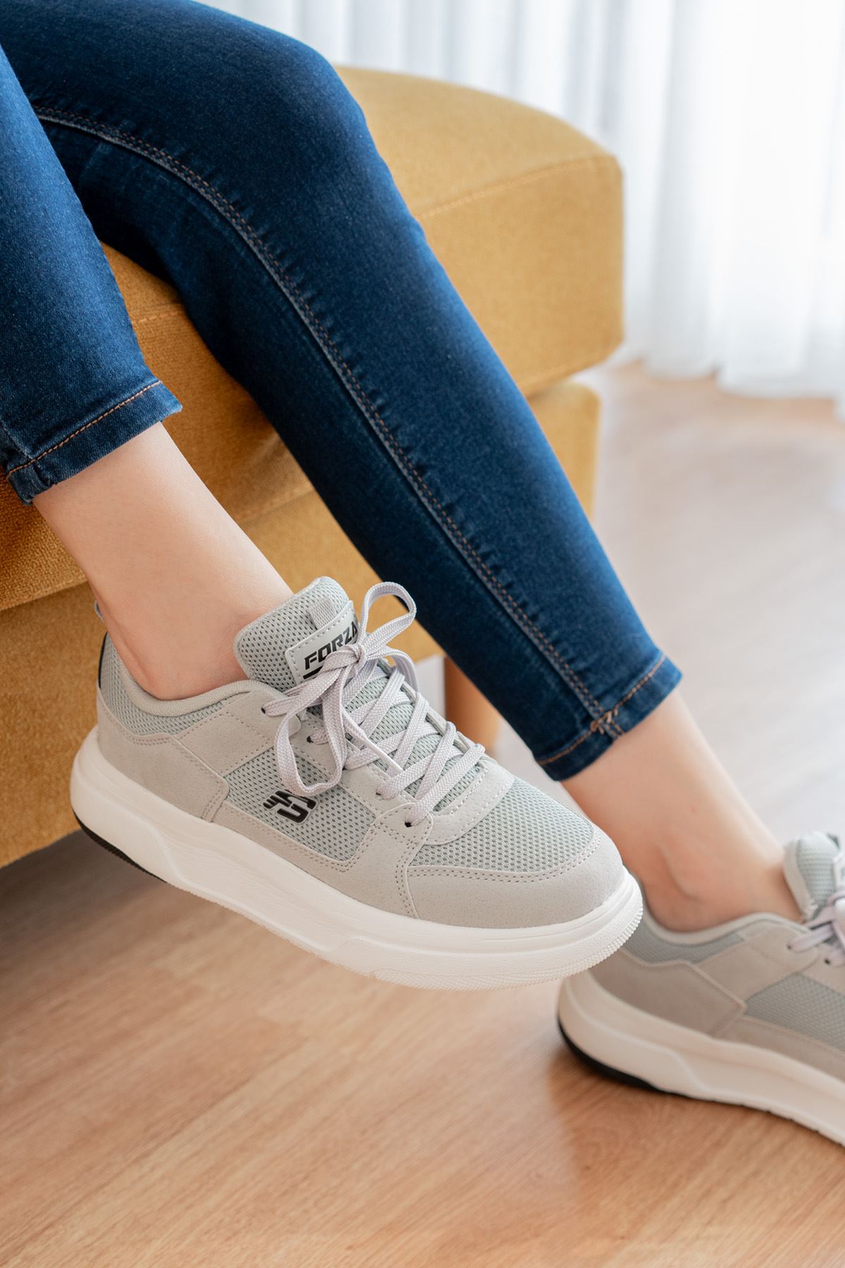 Freemax Kadın Anatomik Garantili Çok Hafif Esnek Rahat Sneaker Spor Ayakkabıı 2452 Buz