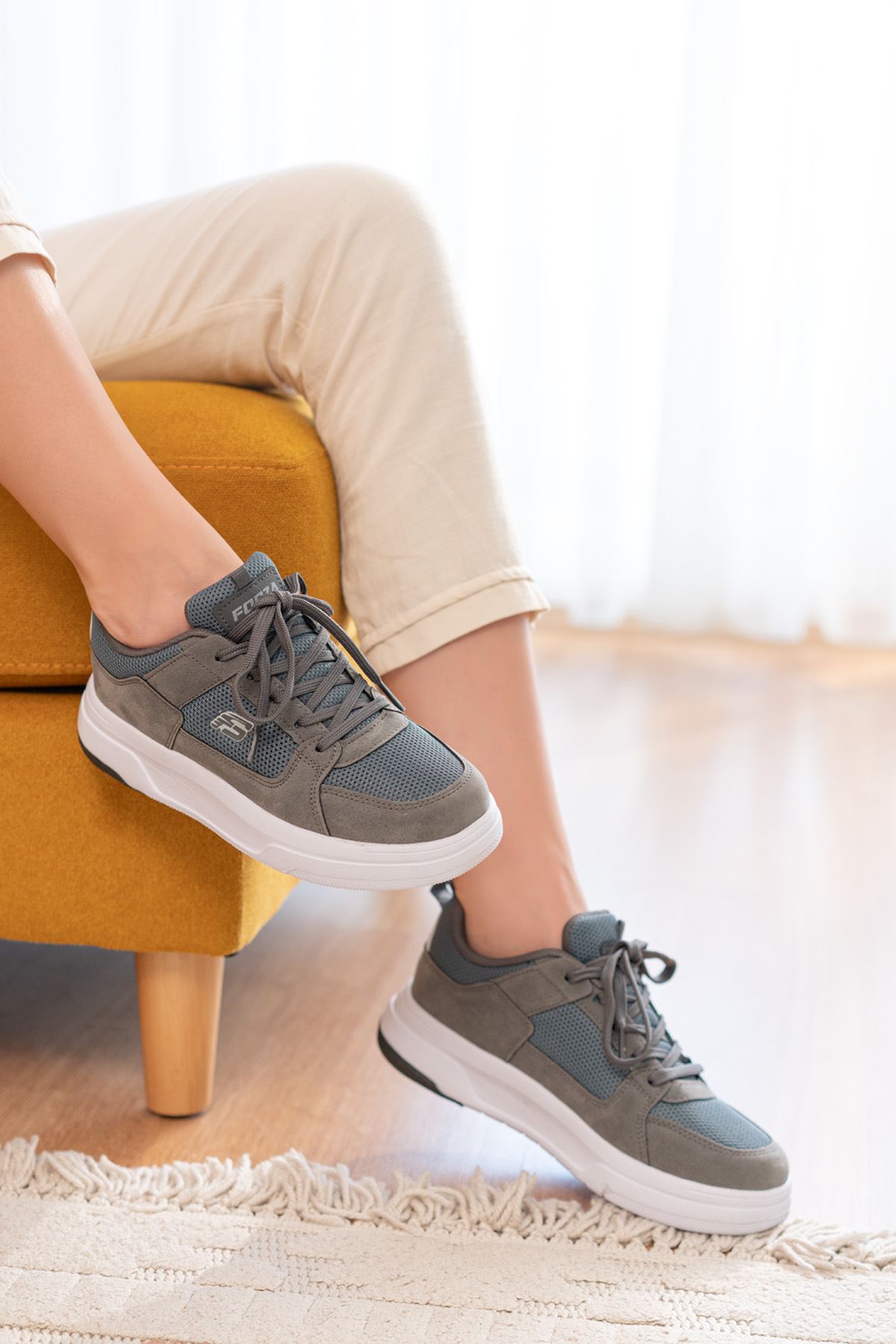 Freemax Kadın Anatomik Garantili Çok Hafif Esnek Rahat Sneaker Spor Ayakkabıı 2452 FÜME