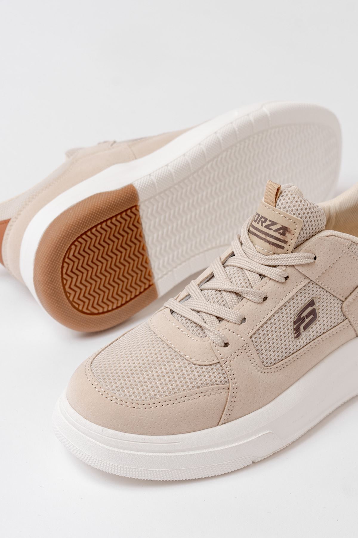 Freemax Kadın Anatomik Garantili Çok Hafif Esnek Rahat Sneaker Spor Ayakkabıı 2452 Bej