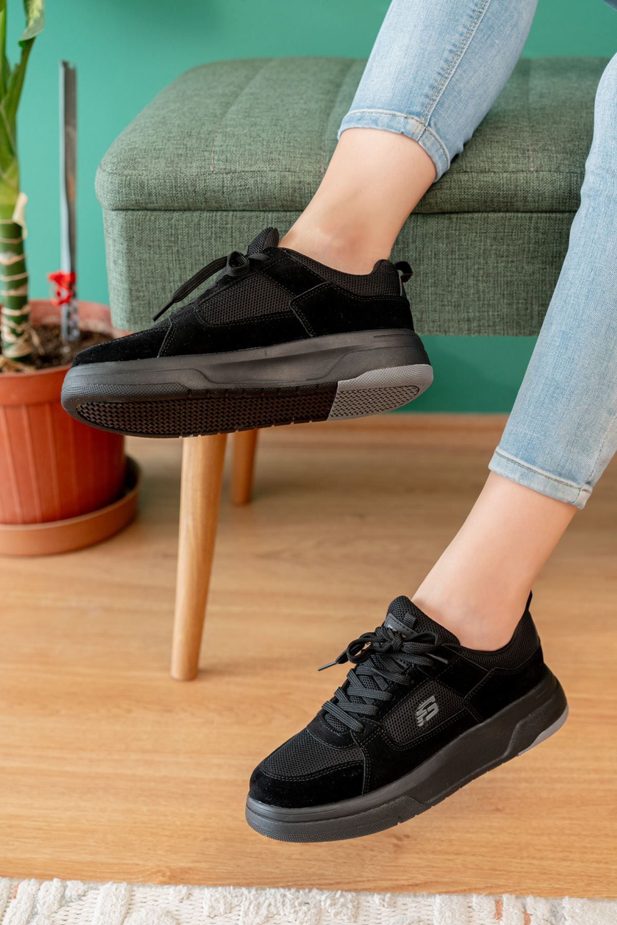 Freemax Kadın Anatomik Garantili Çok Hafif Esnek Rahat Sneaker Spor Ayakkabıı 2452 Siyah