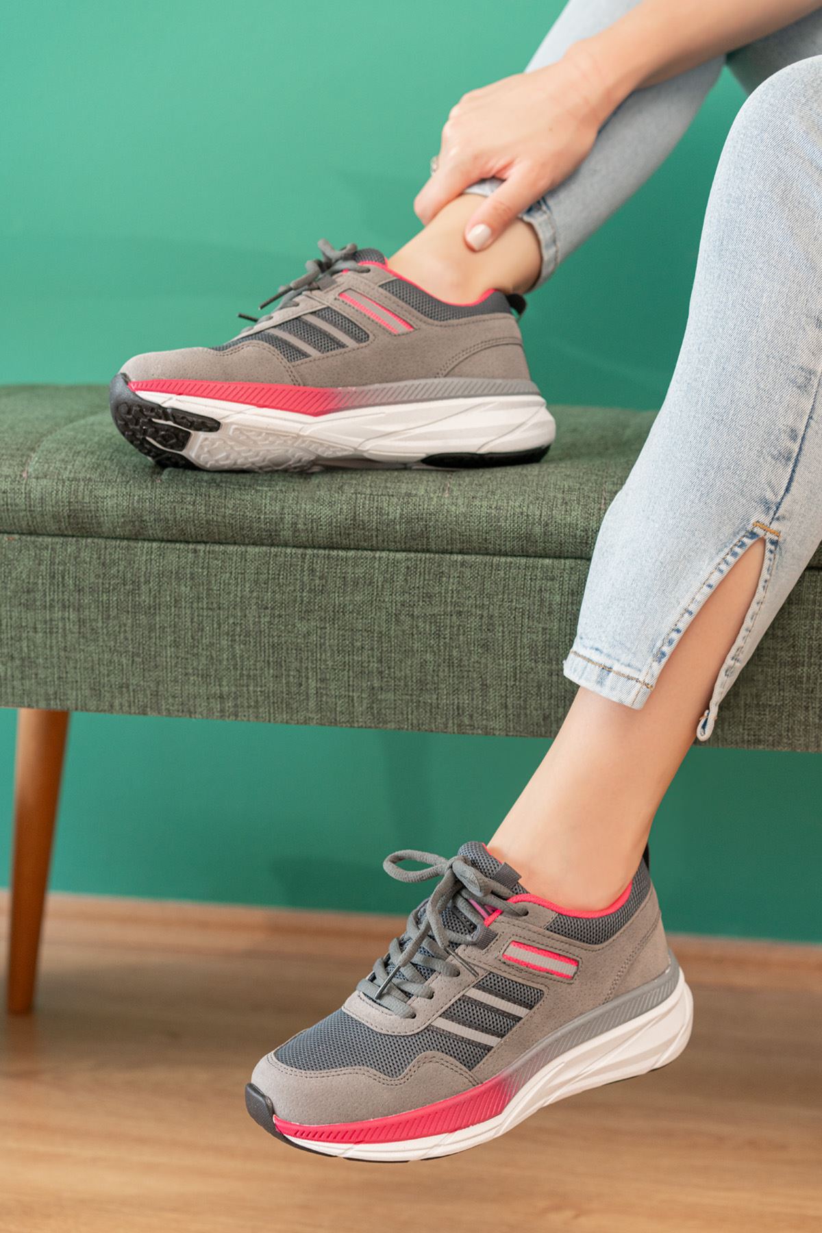 Freemax Unisex Anatomik Garantili Çok Hafif Esnek Rahat Sneaker Spor Ayakkabıı 2466 FÜME