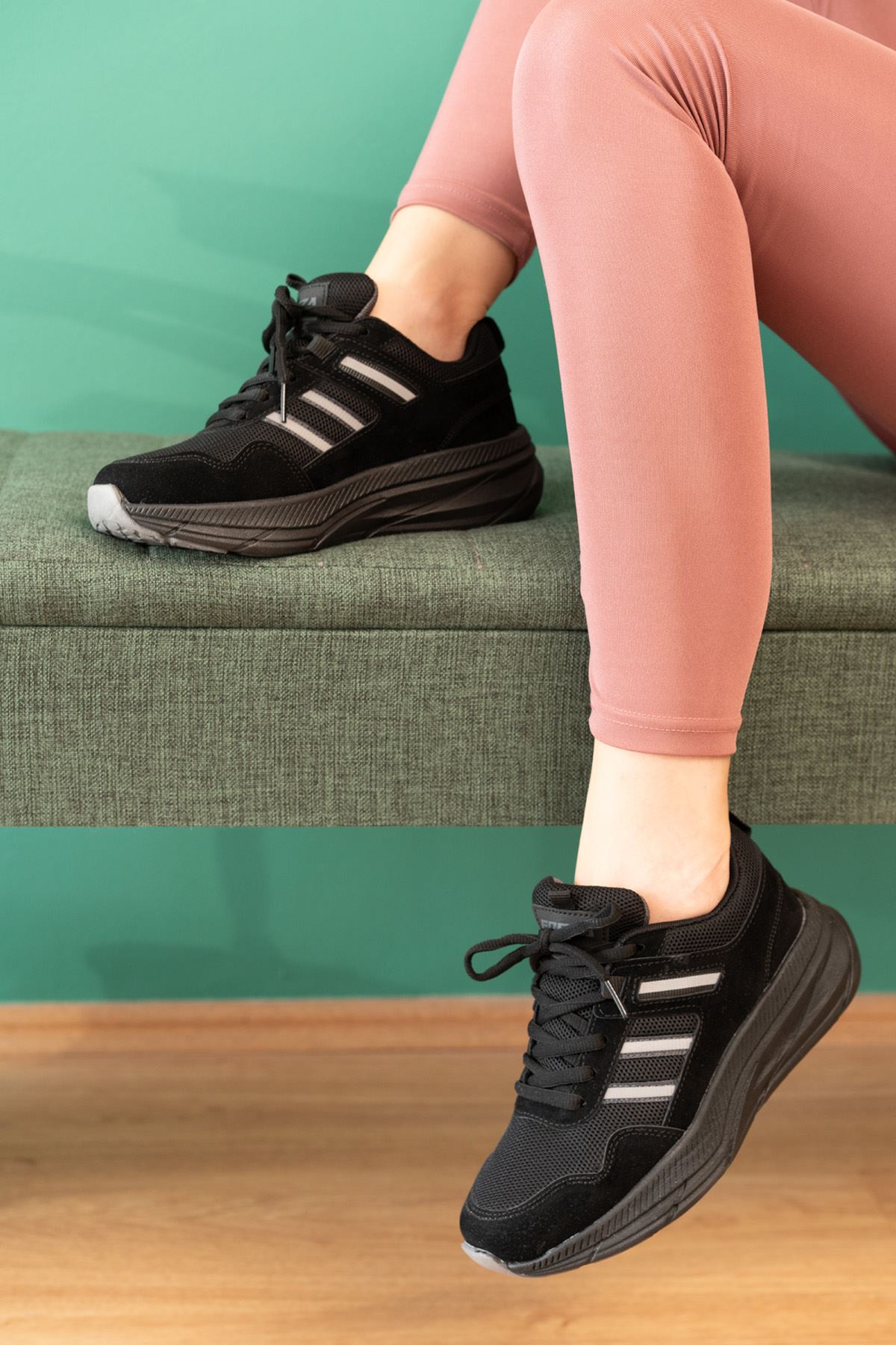 Freemax Unisex Anatomik Garantili Çok Hafif Esnek Rahat Sneaker Spor Ayakkabıı 2466 Siyah Füme