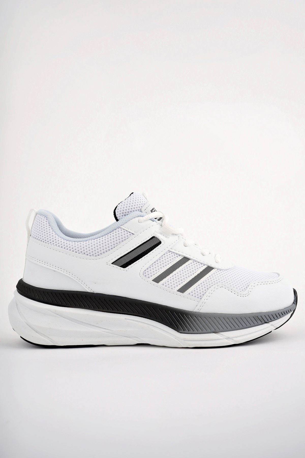 Freemax Unisex Anatomik Garantili Çok Hafif Esnek Rahat Sneaker Spor Ayakkabıı 2466 Beyaz Siyah