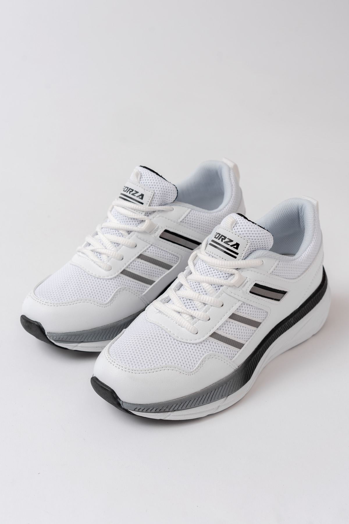 Freemax Unisex Anatomik Garantili Çok Hafif Esnek Rahat Sneaker Spor Ayakkabıı 2466 Beyaz Siyah