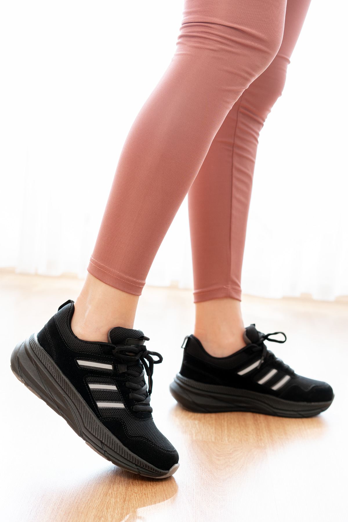 Freemax Unisex Anatomik Garantili Çok Hafif Esnek Rahat Sneaker Spor Ayakkabıı 2466 Siyah Füme