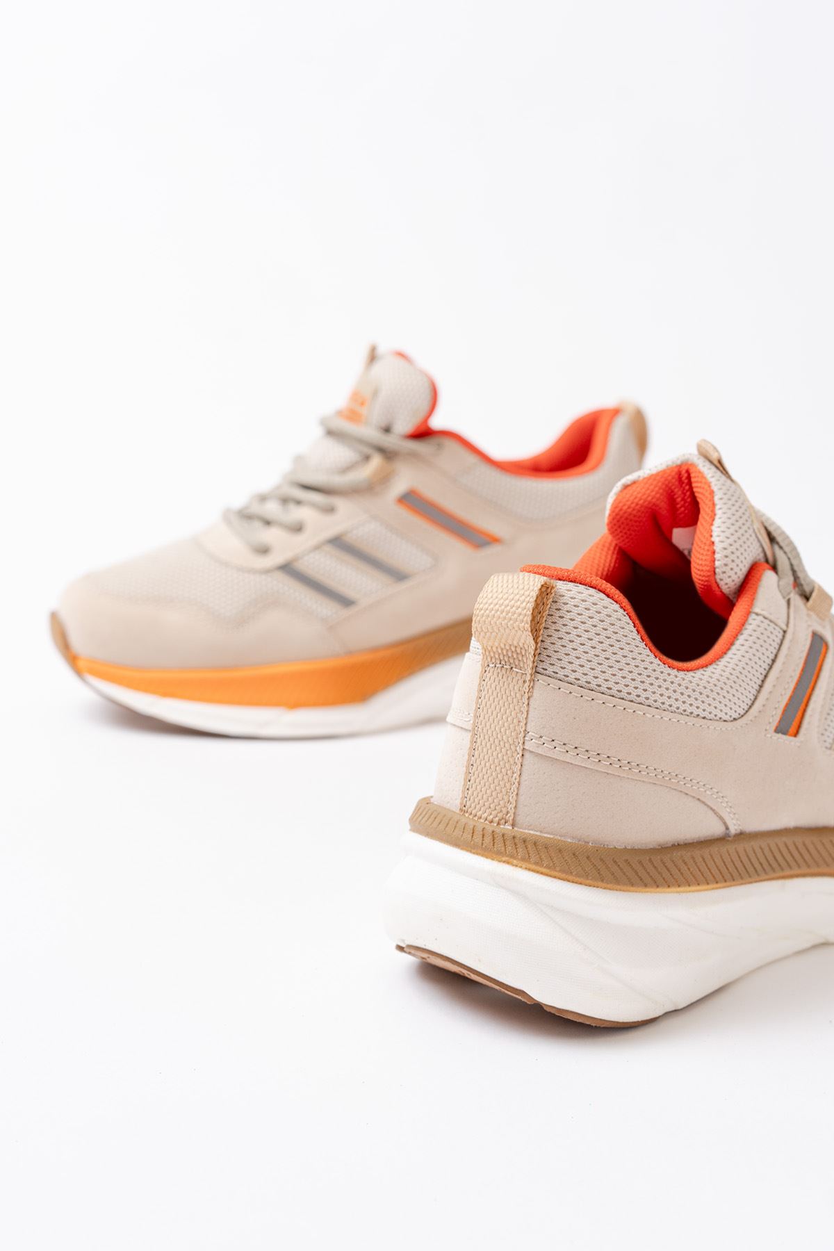 Freemax Unisex Anatomik Garantili Çok Hafif Esnek Rahat Sneaker Spor Ayakkabıı 2466 Bej