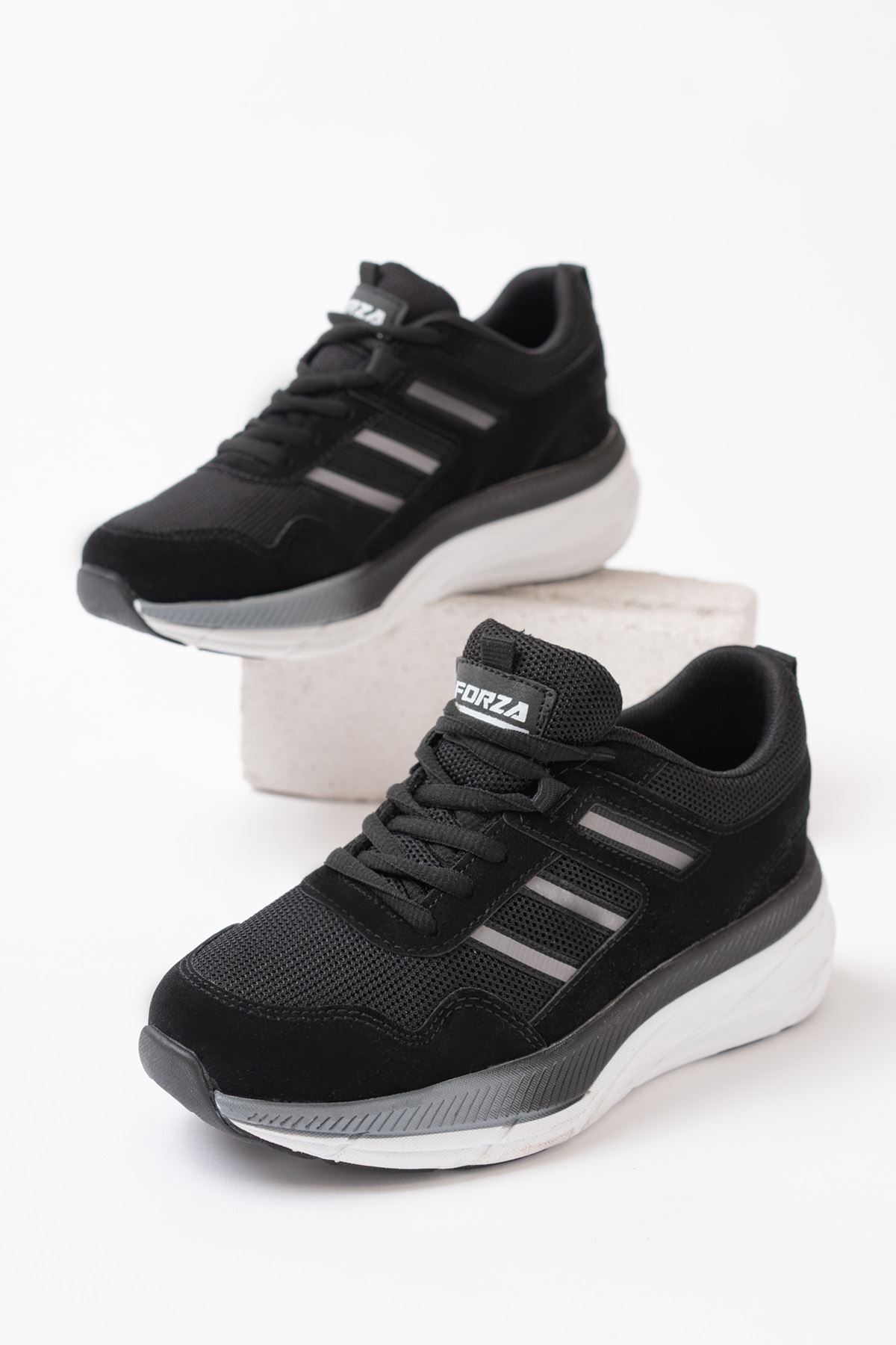 Freemax Unisex Anatomik Garantili Çok Hafif Esnek Rahat Sneaker Spor Ayakkabıı 2466 Siyah Beyaz