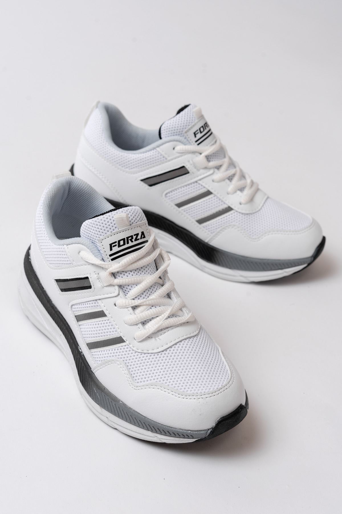 Freemax Unisex Anatomik Garantili Çok Hafif Esnek Rahat Sneaker Spor Ayakkabıı 2466 Beyaz Siyah