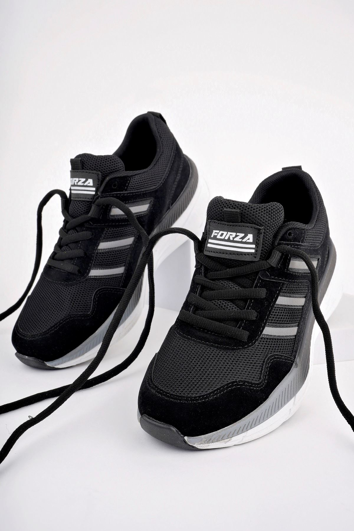 Freemax Unisex Anatomik Garantili Çok Hafif Esnek Rahat Sneaker Spor Ayakkabıı 2466 Siyah Beyaz