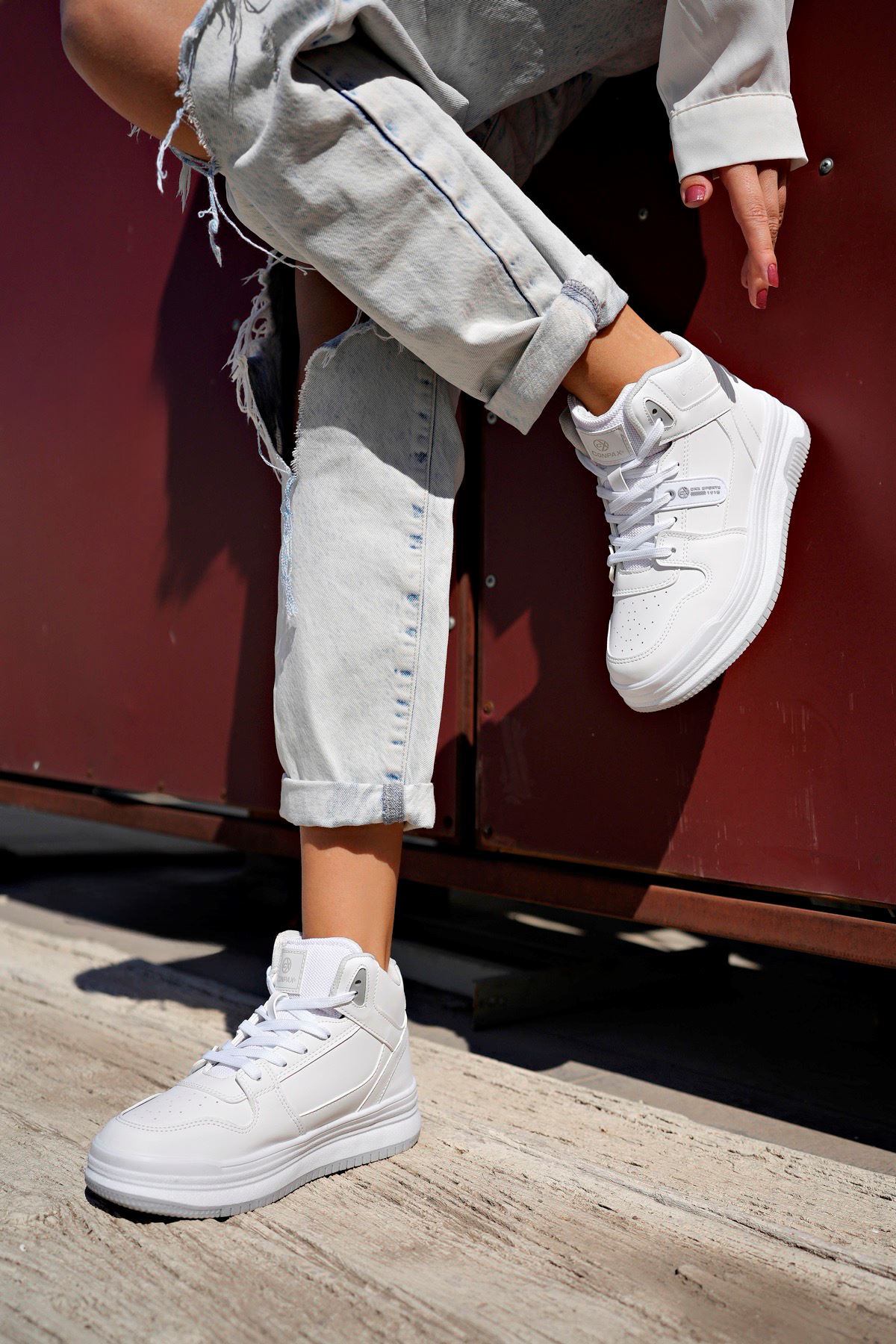 Freemax Kadın Anatomik Garantili  Hafif Esnek Rahat Sneaker Spor Ayakkabı cnp5972 Beyaz Buz