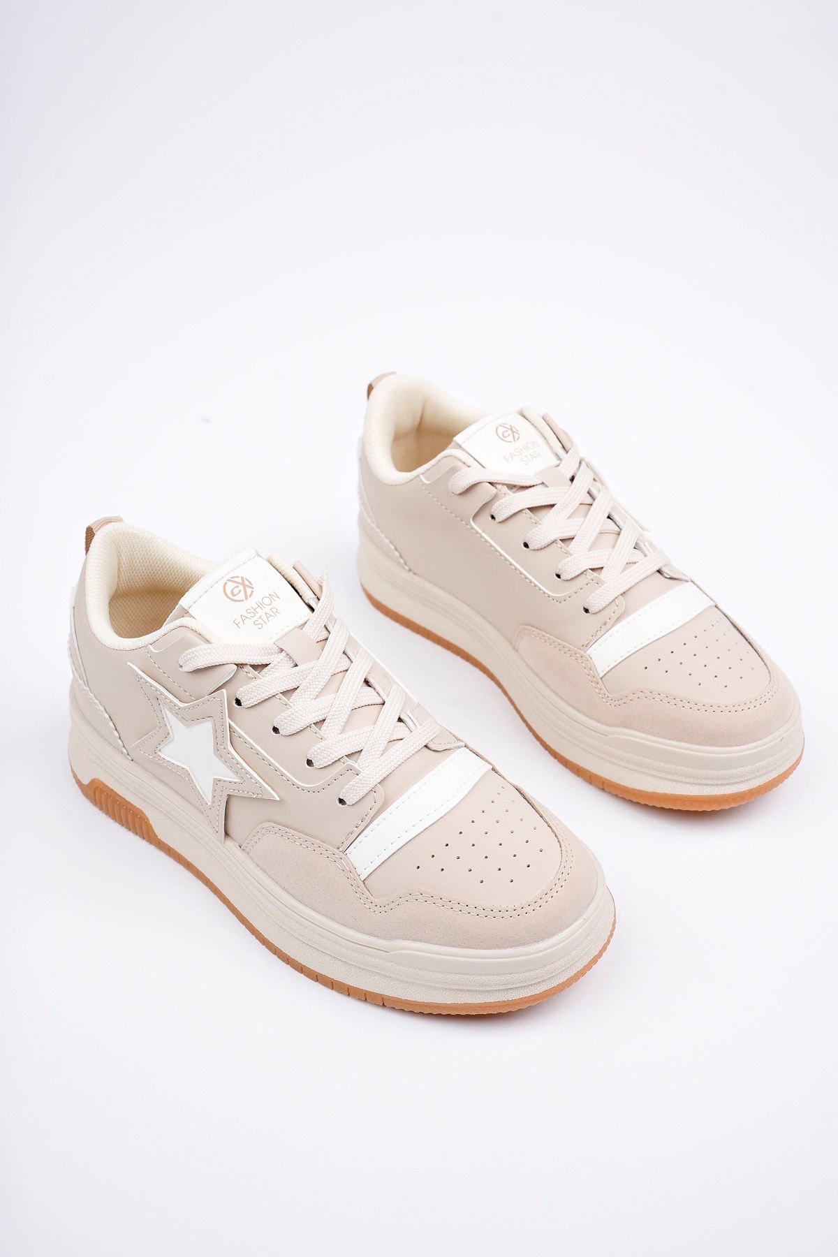 Freemax Kadın Anatomik Garantili  Hafif Esnek Rahat Sneaker Spor Ayakkabı cnp5974 Bej