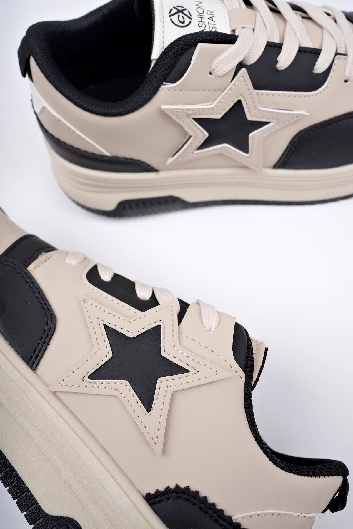 Freemax Kadın Anatomik Garantili  Hafif Esnek Rahat Sneaker Spor Ayakkabı cnp5974 Bej Siyah