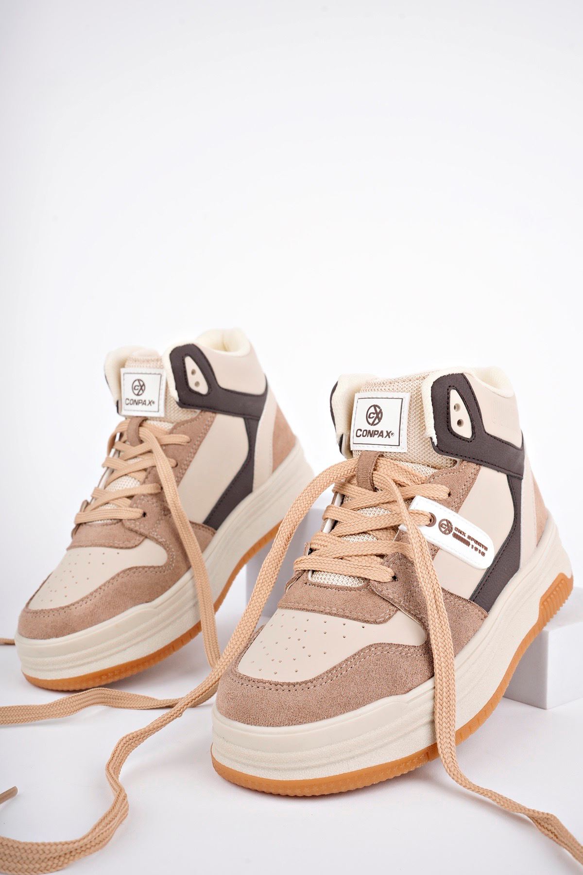 Freemax Kadın Anatomik Garantili  Hafif Esnek Rahat Sneaker Spor Ayakkabı cnp5972 KUM