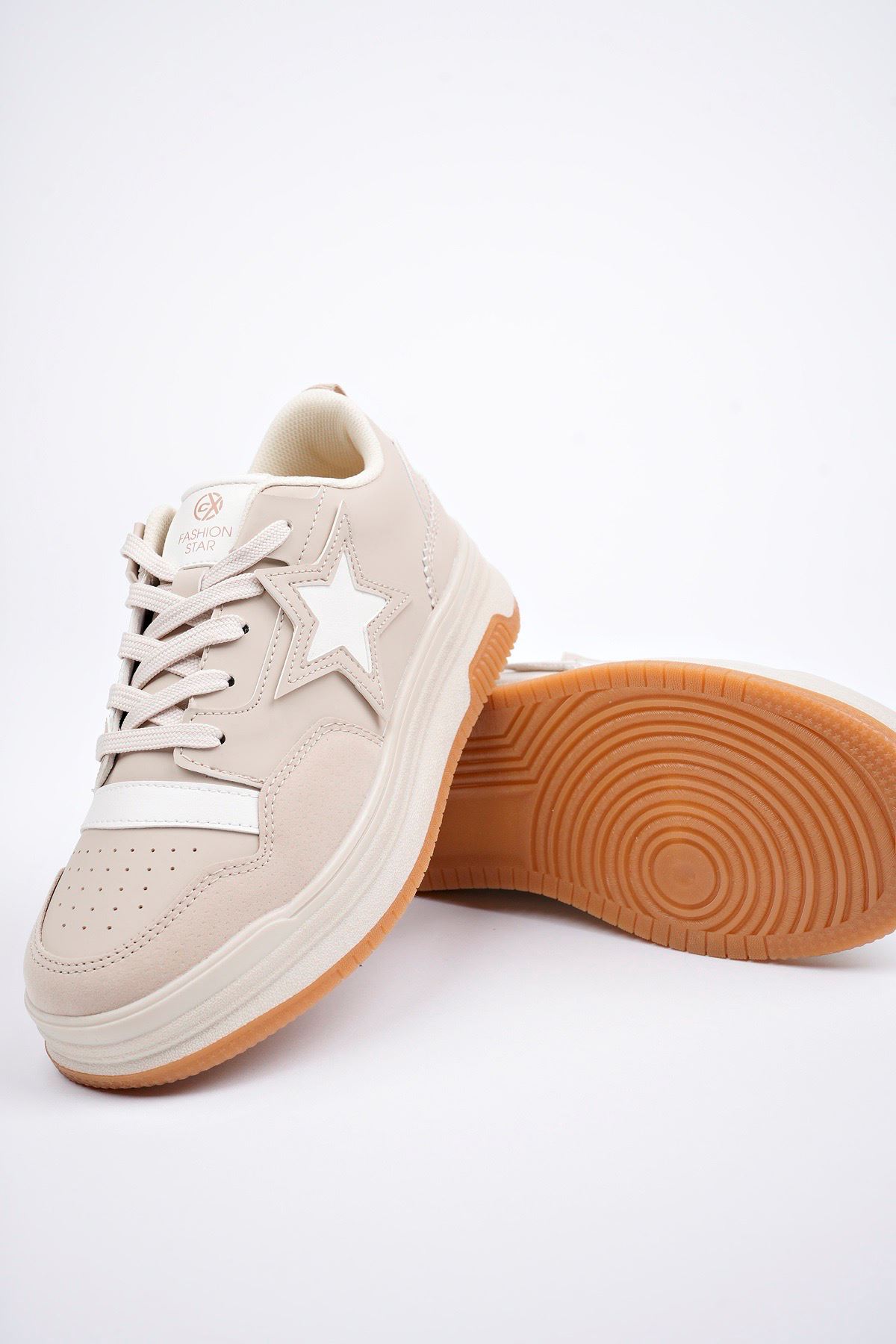 Freemax Kadın Anatomik Garantili  Hafif Esnek Rahat Sneaker Spor Ayakkabı cnp5974 Bej