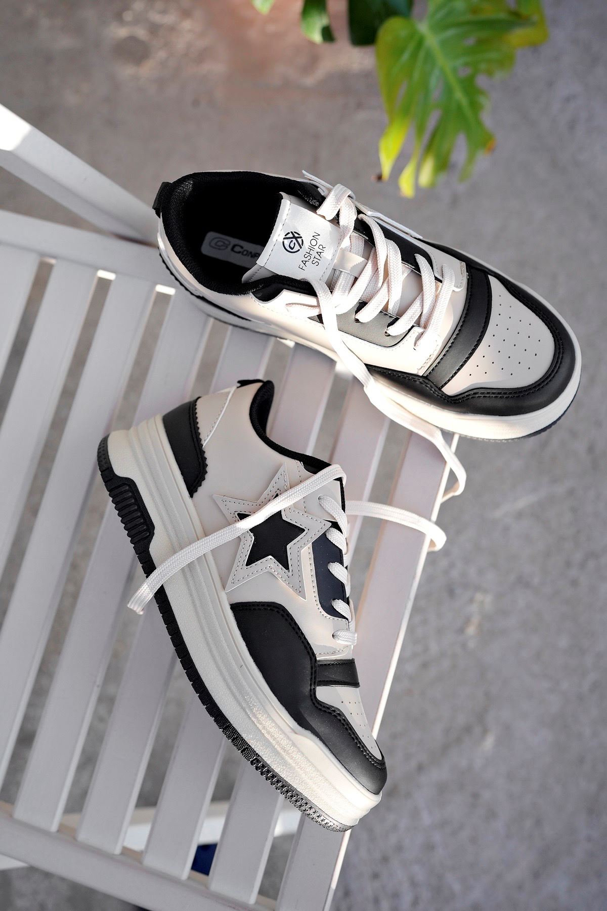 Freemax Kadın Anatomik Garantili  Hafif Esnek Rahat Sneaker Spor Ayakkabı cnp5974 Bej Siyah