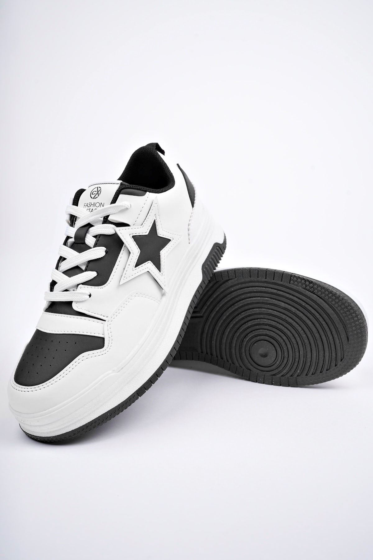 Freemax Kadın Anatomik Garantili  Hafif Esnek Rahat Sneaker Spor Ayakkabı cnp5974 Beyaz Siyah