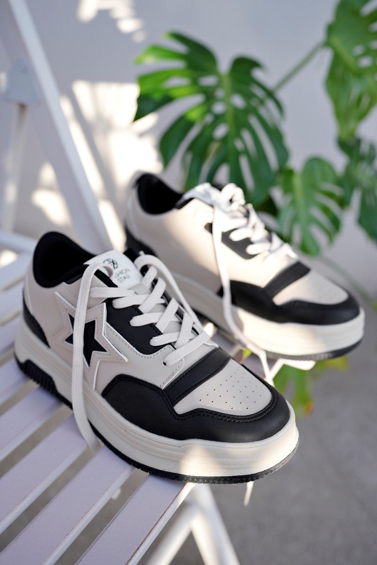 Freemax Kadın Anatomik Garantili  Hafif Esnek Rahat Sneaker Spor Ayakkabı cnp5974 Bej Siyah