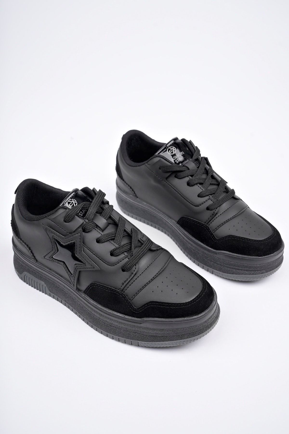 Freemax Kadın Anatomik Garantili  Hafif Esnek Rahat Sneaker Spor Ayakkabı cnp5974 Siyah Siyah