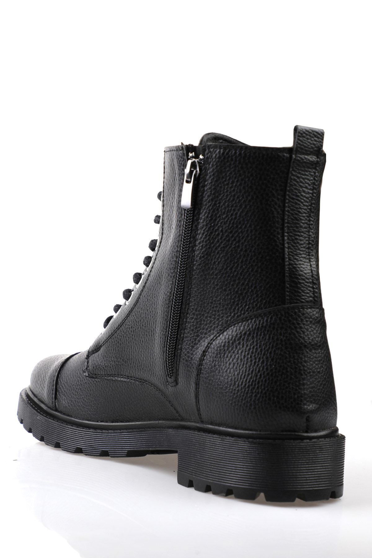 Freemax Su ve Soğuk Geçirmez Kürklü Fermuarlı Kaymaz Kauçuk Taban Kışlık Garantili Erkek Postal Bot FM.572 SİYAH