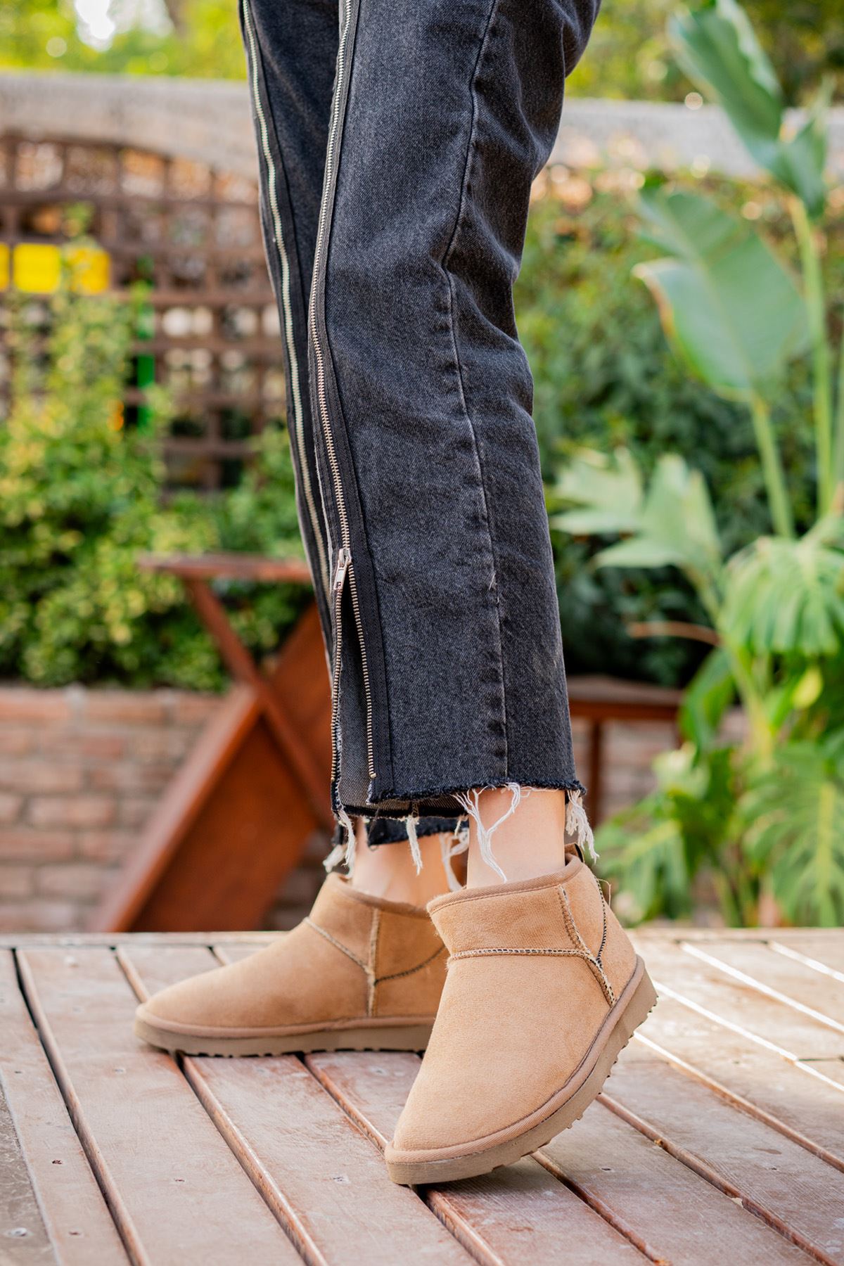 Freemax Kadın Garantili İçi Kürklü Hafif Taban Mini Bot Uggmini501 Vizon