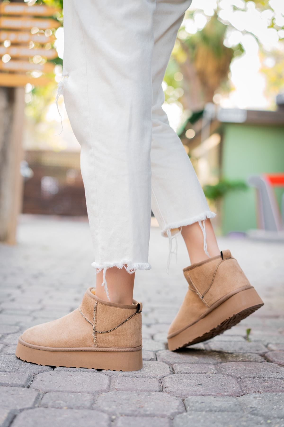 Freemax Kadın Garantili İçi Kürklü Hafif Taban Mini Bot Uggmini502 Vizon