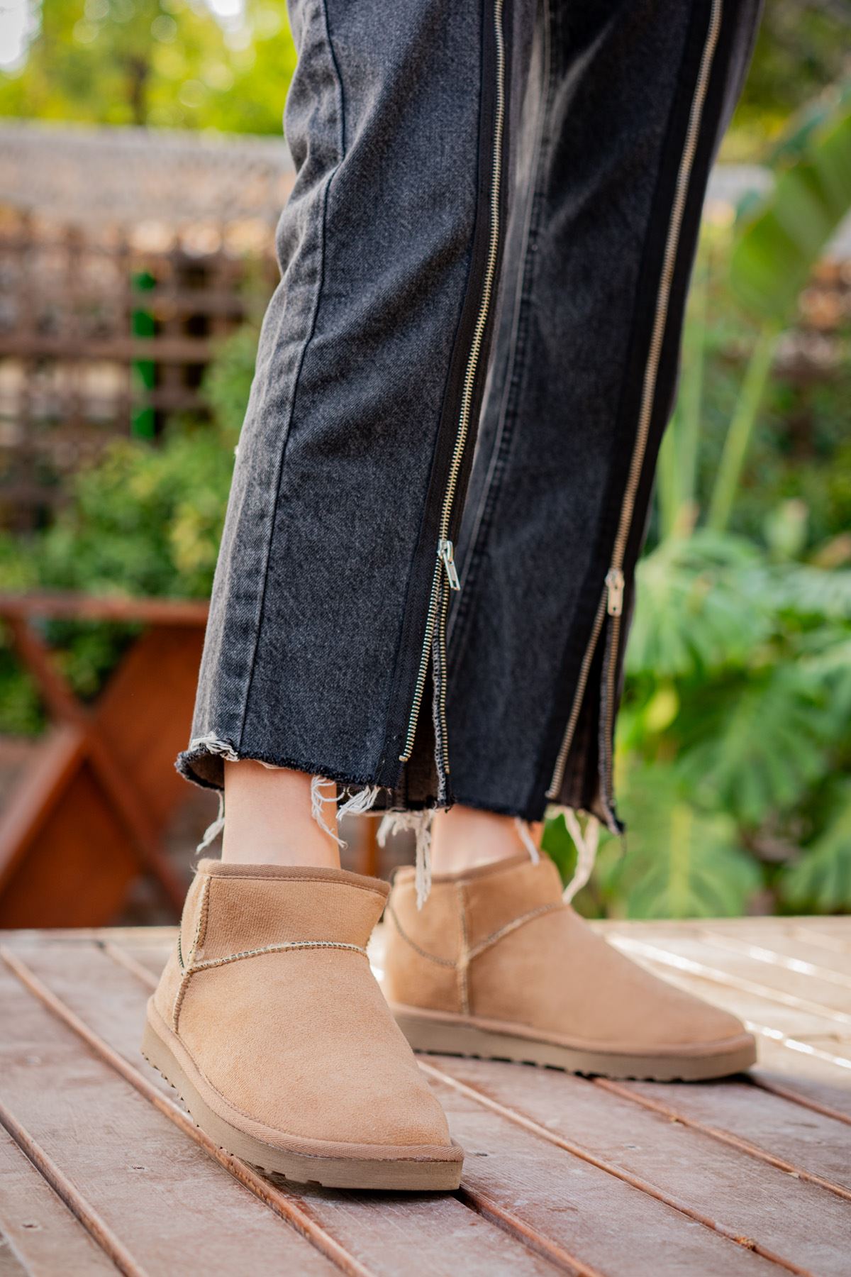 Freemax Kadın Garantili İçi Kürklü Hafif Taban Mini Bot Uggmini501 Vizon