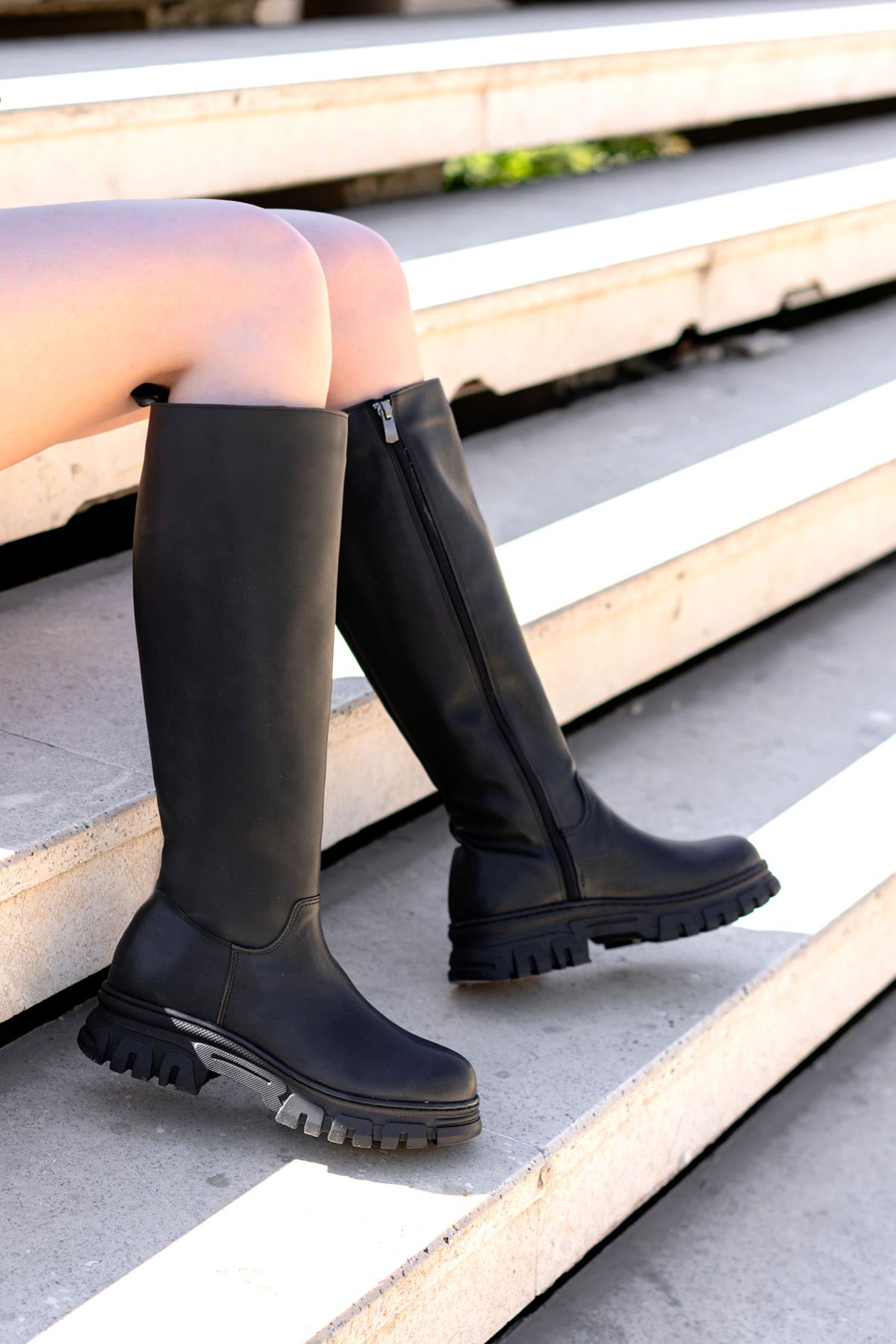 Freemax Garantili Esnek içi Kürklü Orotpedik iç Taban Kaymaz Kauçuk Su Geçirmez Çizme Ppl.arya Siyah