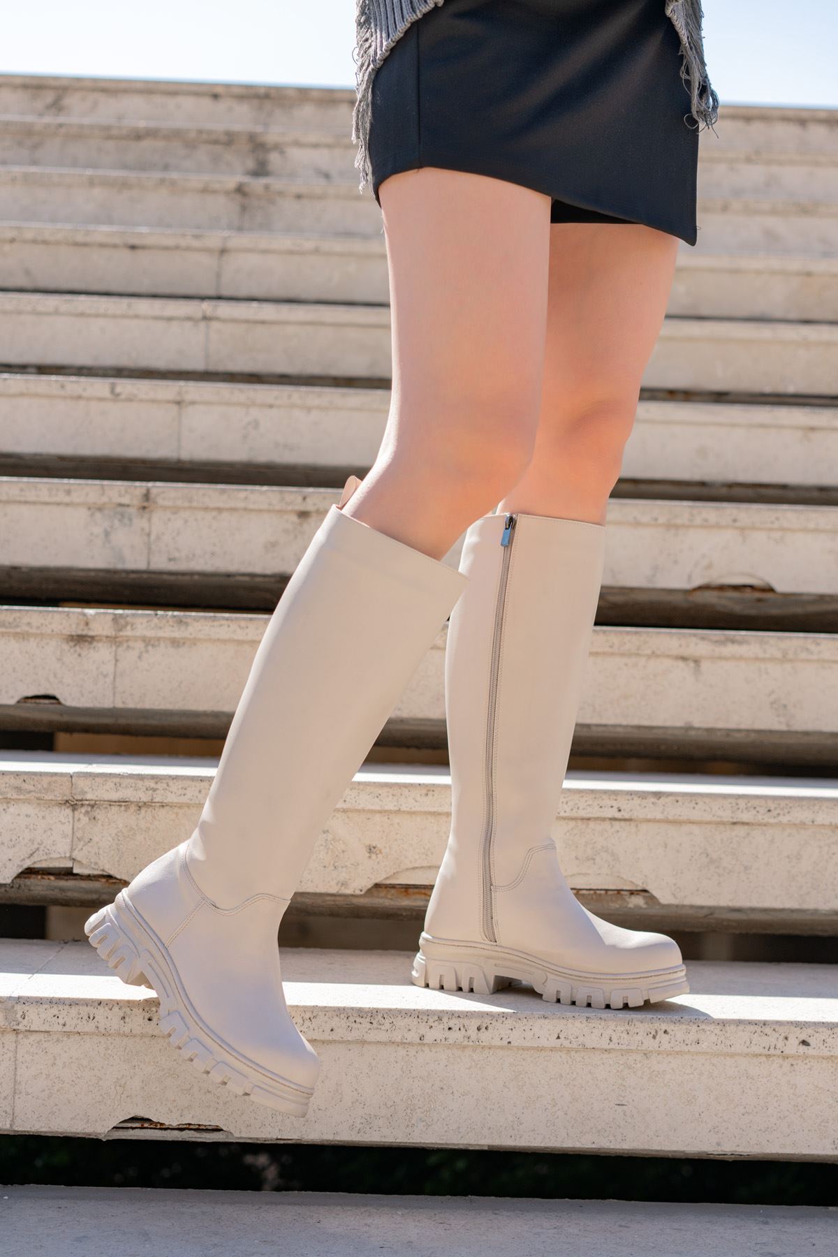 Freemax Garantili Esnek içi Kürklü Orotpedik iç Taban Kaymaz Kauçuk Su Geçirmez Çizme Ppl.arya Ten