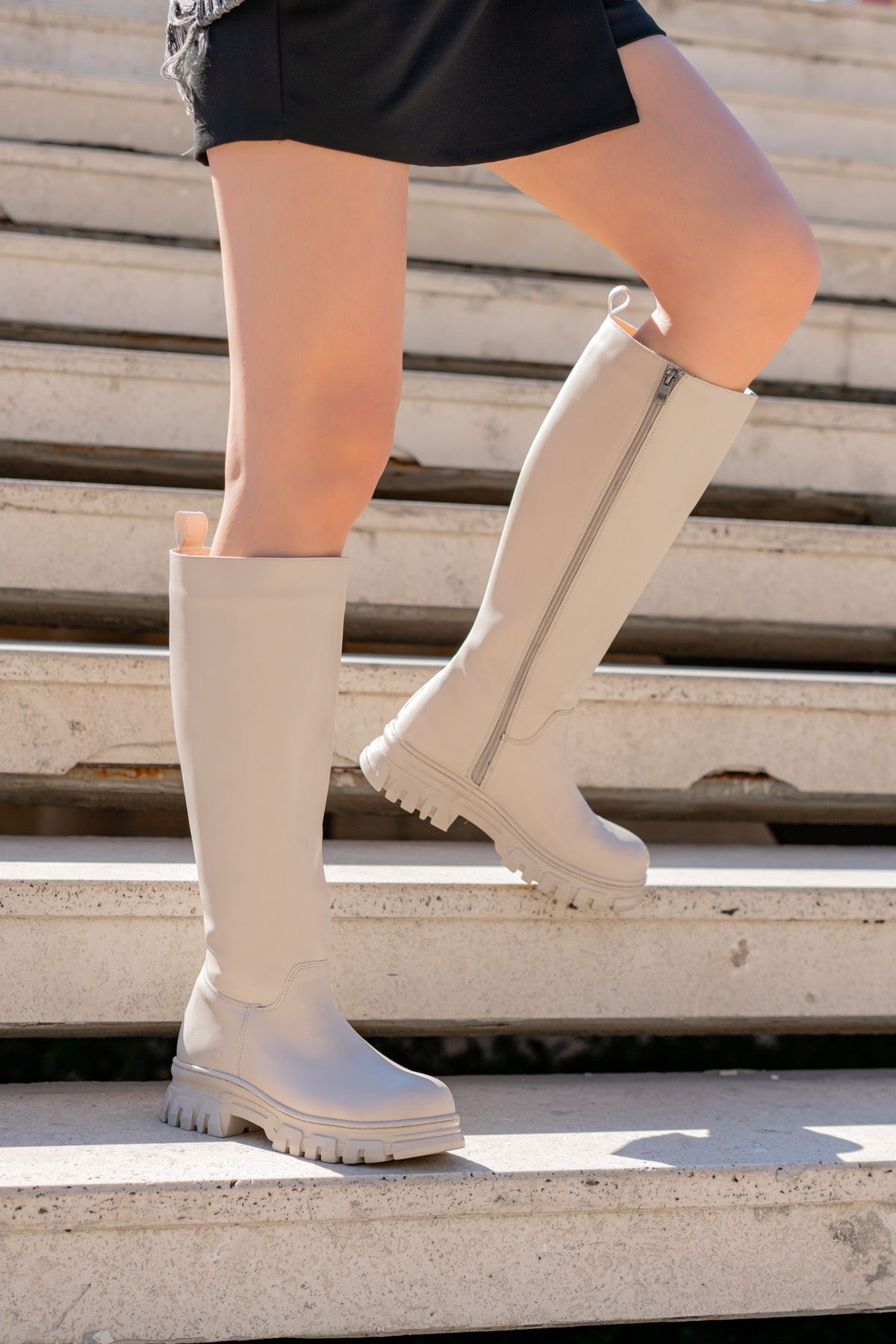 Freemax Garantili Esnek içi Kürklü Orotpedik iç Taban Kaymaz Kauçuk Su Geçirmez Çizme Ppl.arya Ten