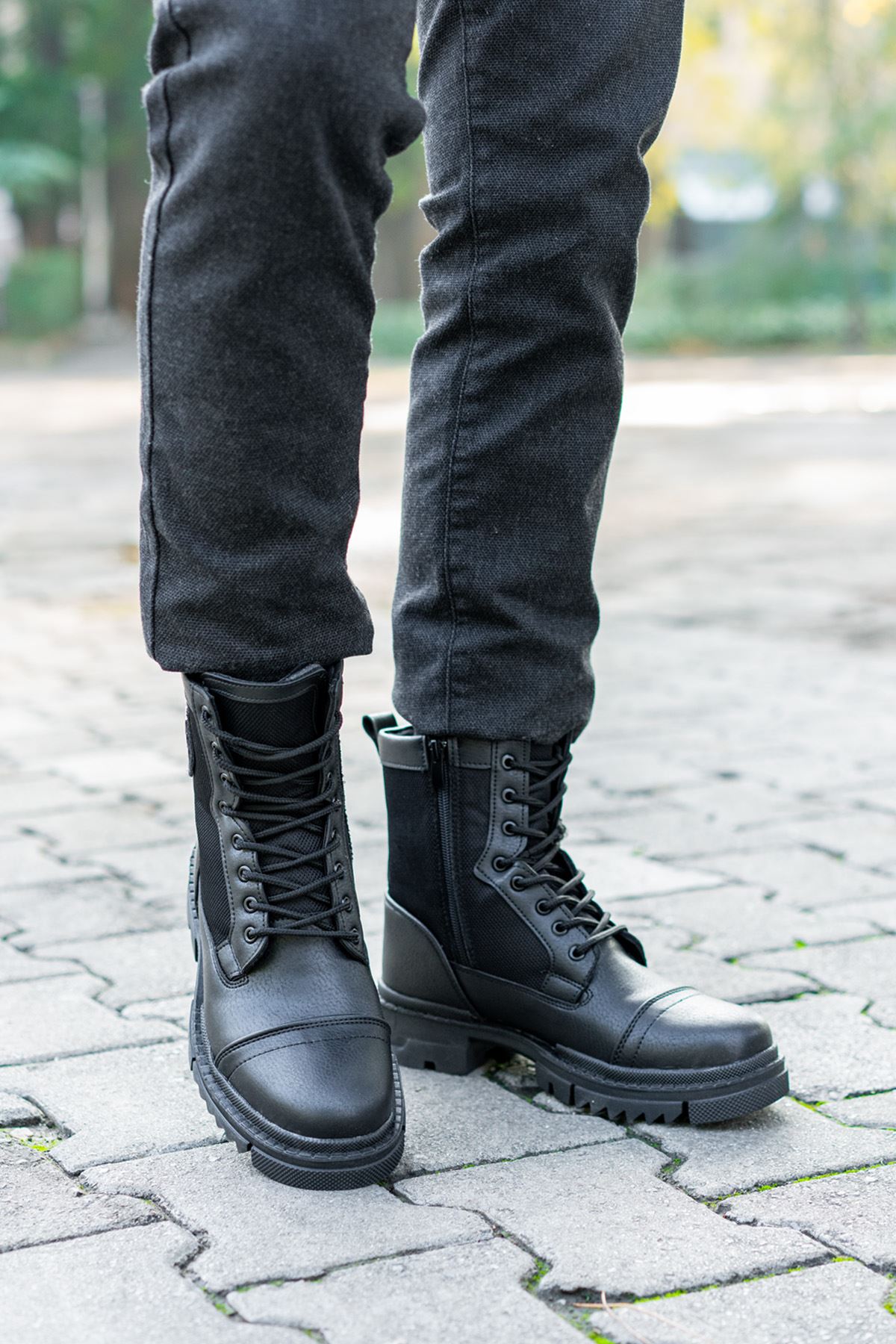 Freemax Su ve Soğuk Geçirmez Ortopedik iç Tabanlık Fermuarlı Kaymaz Kauçuk Taban Kışlık Garantili Erkek Postal Bot 2100 SİYAH