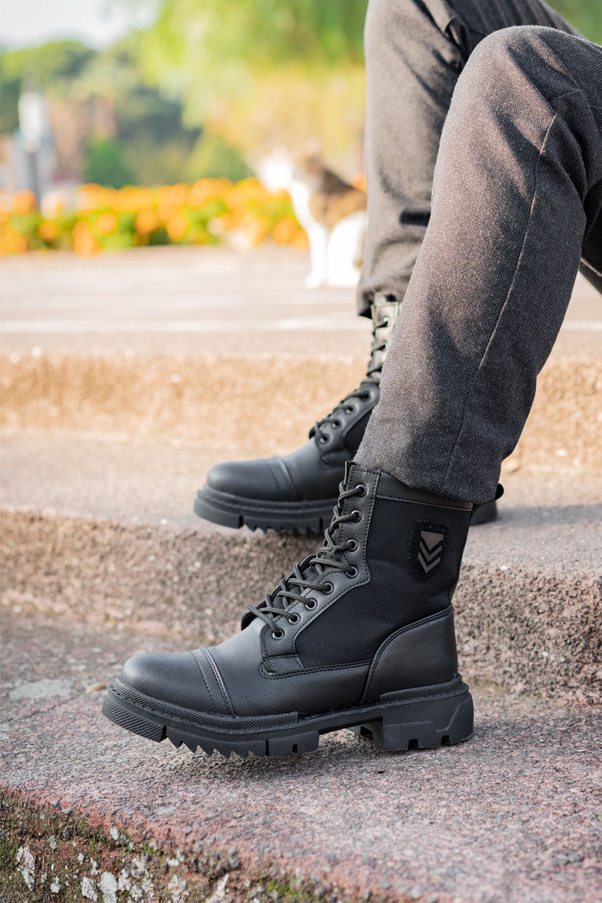 Freemax Su ve Soğuk Geçirmez Ortopedik iç Tabanlık Fermuarlı Kaymaz Kauçuk Taban Kışlık Garantili Erkek Postal Bot 2100 SİYAH