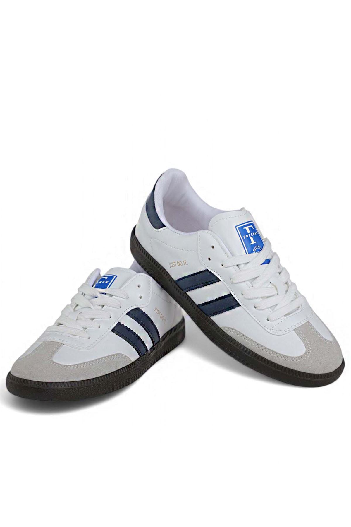 Freemax Uniseks Sneaker Esnek Yumuşak Spor Ayakkabı Samba.530 Beyaz Lacivert