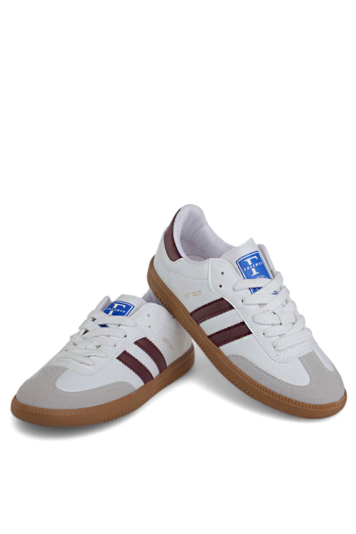 Freemax Uniseks Sneaker Esnek Yumuşak Spor Ayakkabı Samba.530 Beyaz Bordo