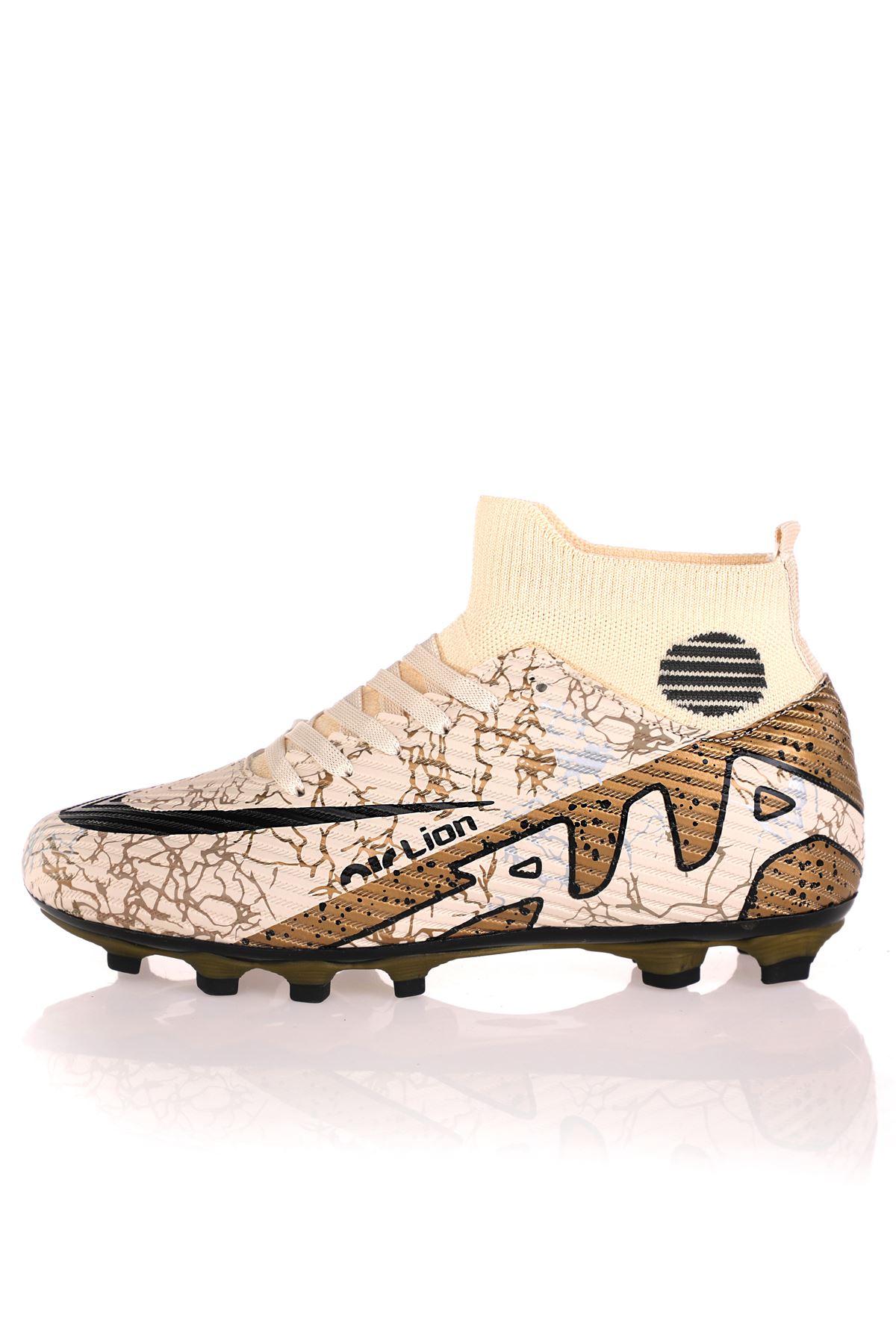 Freemax Laliga Air Çoraplı Krampon Futbol Ayakkabısı L501 Bej Siyah
