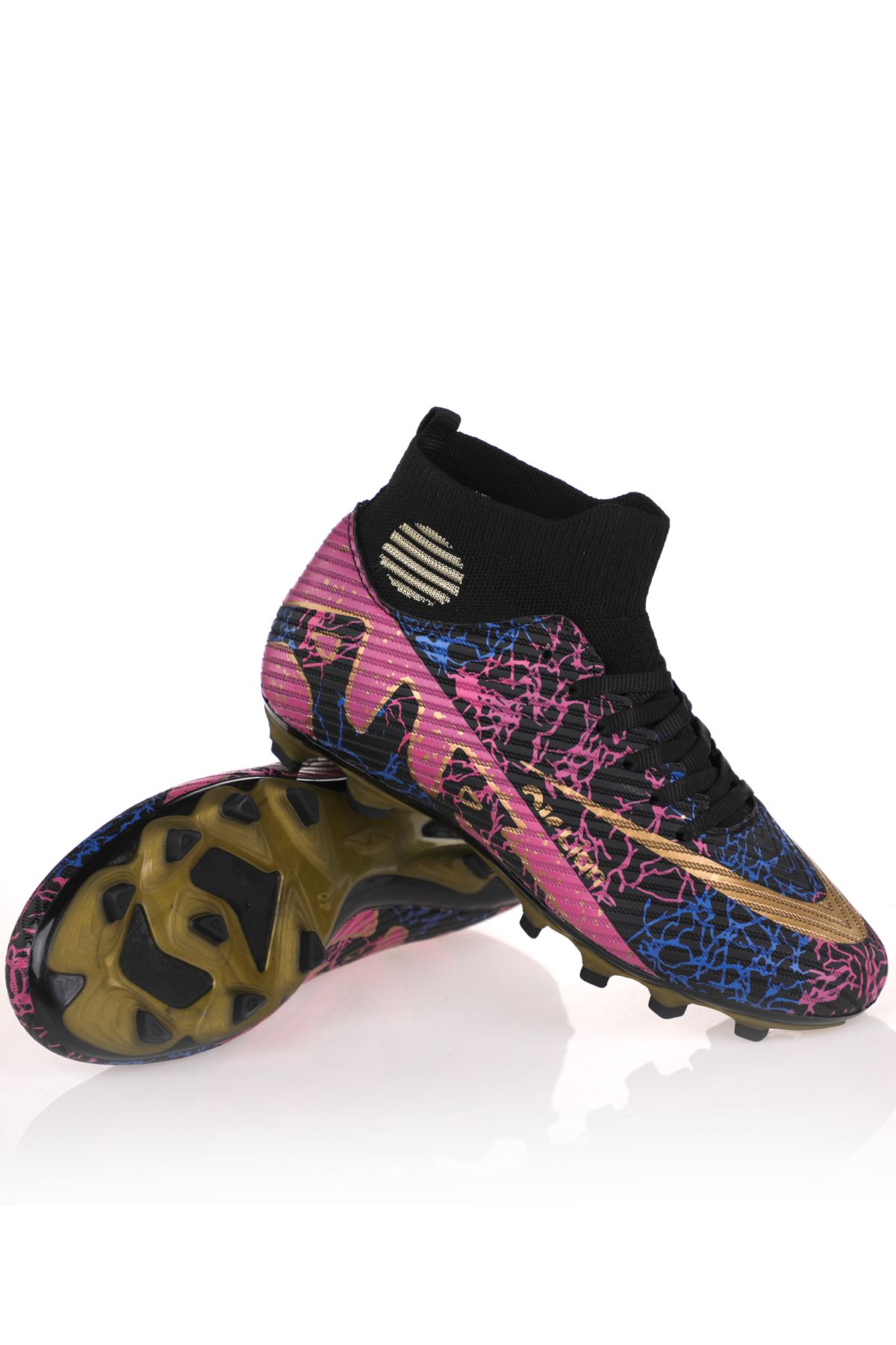 Freemax Laliga Air Çoraplı Krampon Futbol Ayakkabısı L501 Siyah Gold