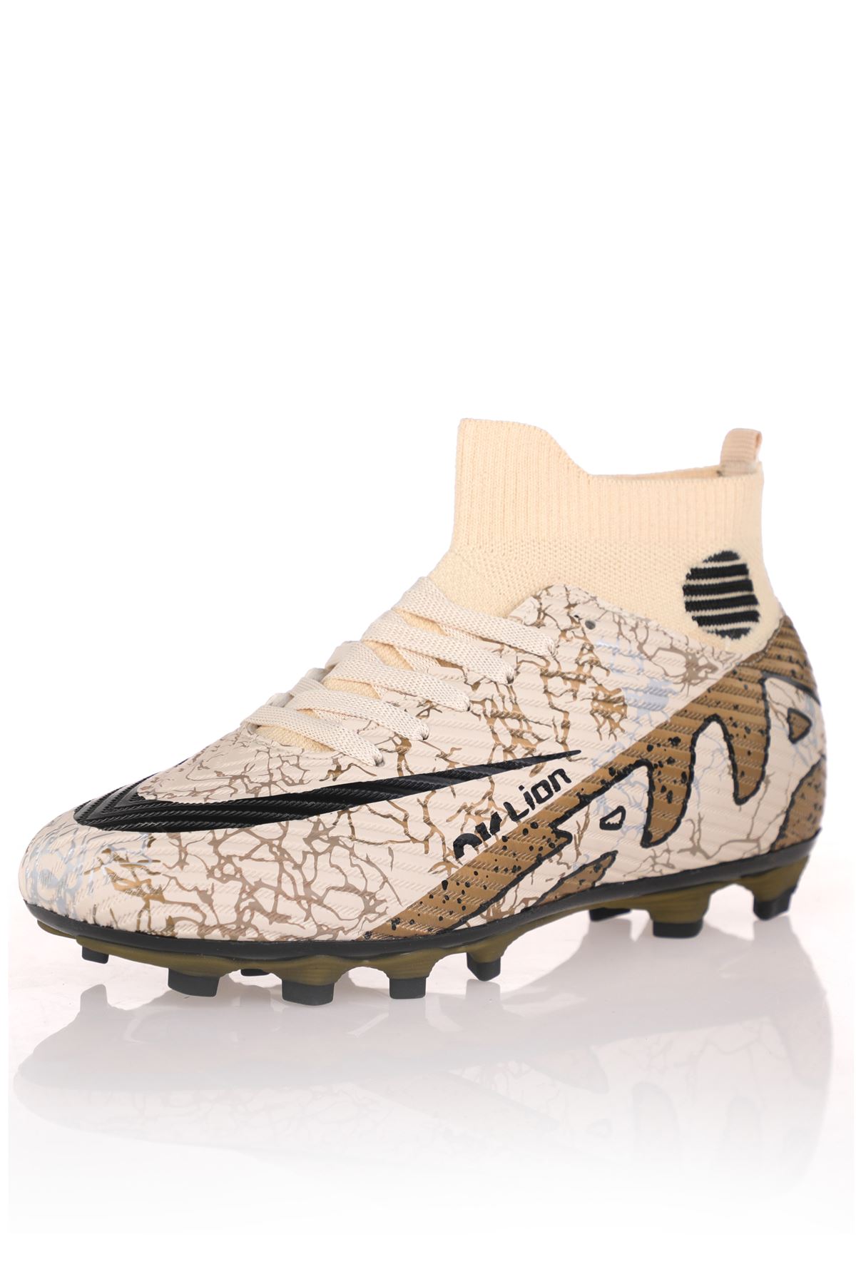 Freemax Laliga Air Çoraplı Krampon Futbol Ayakkabısı L501 Bej Siyah