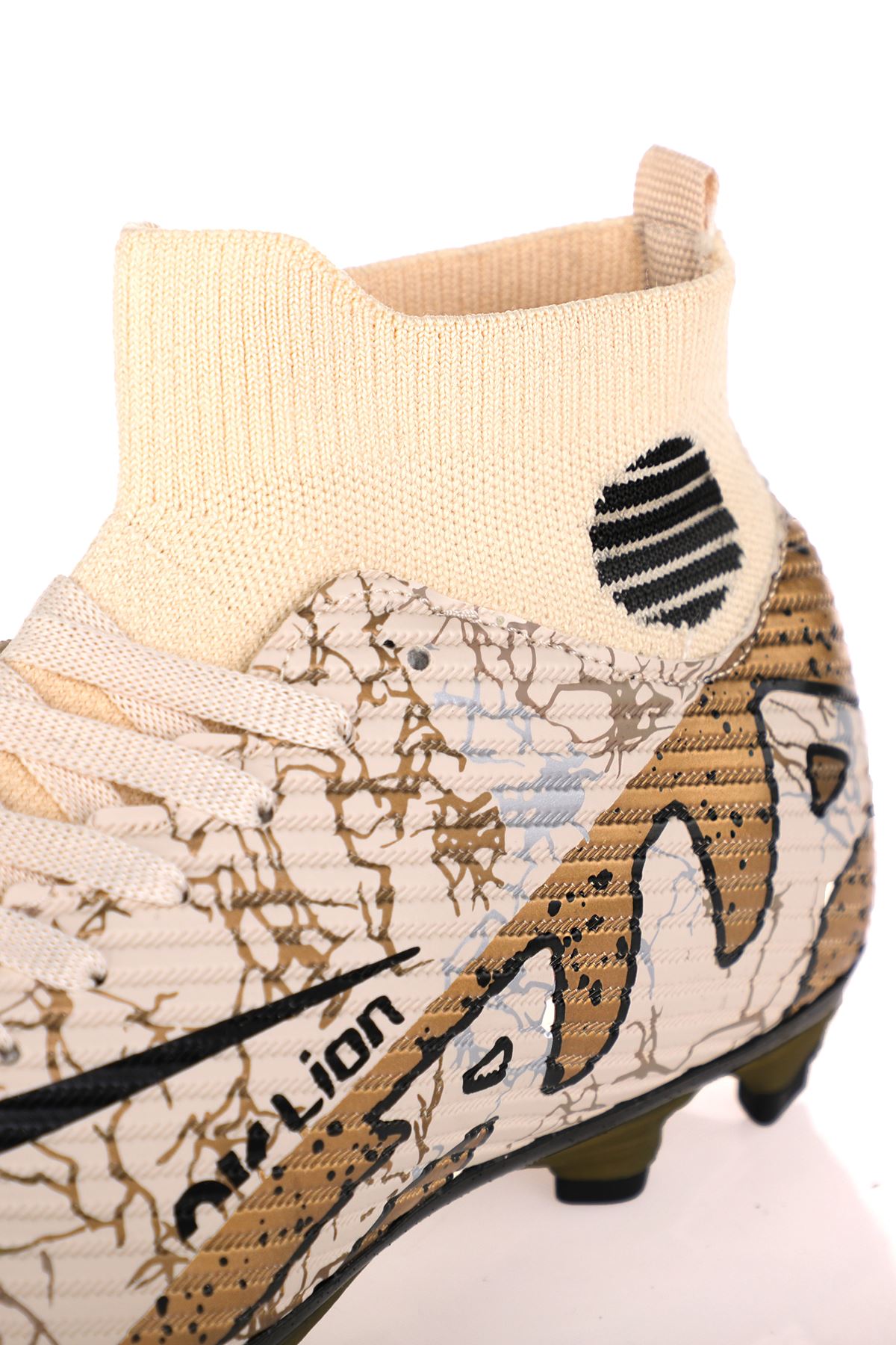 Freemax Laliga Air Çoraplı Krampon Futbol Ayakkabısı L501 Bej Siyah