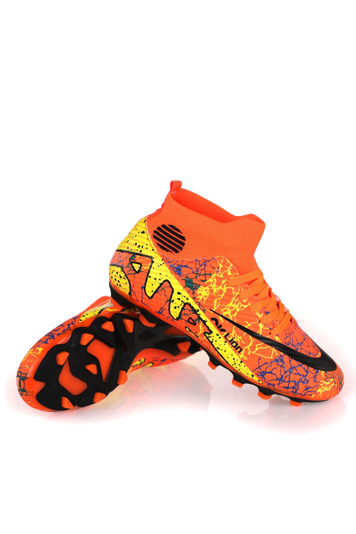 Freemax Laliga Air Çoraplı Krampon Futbol Ayakkabısı L501 Orange Siyah