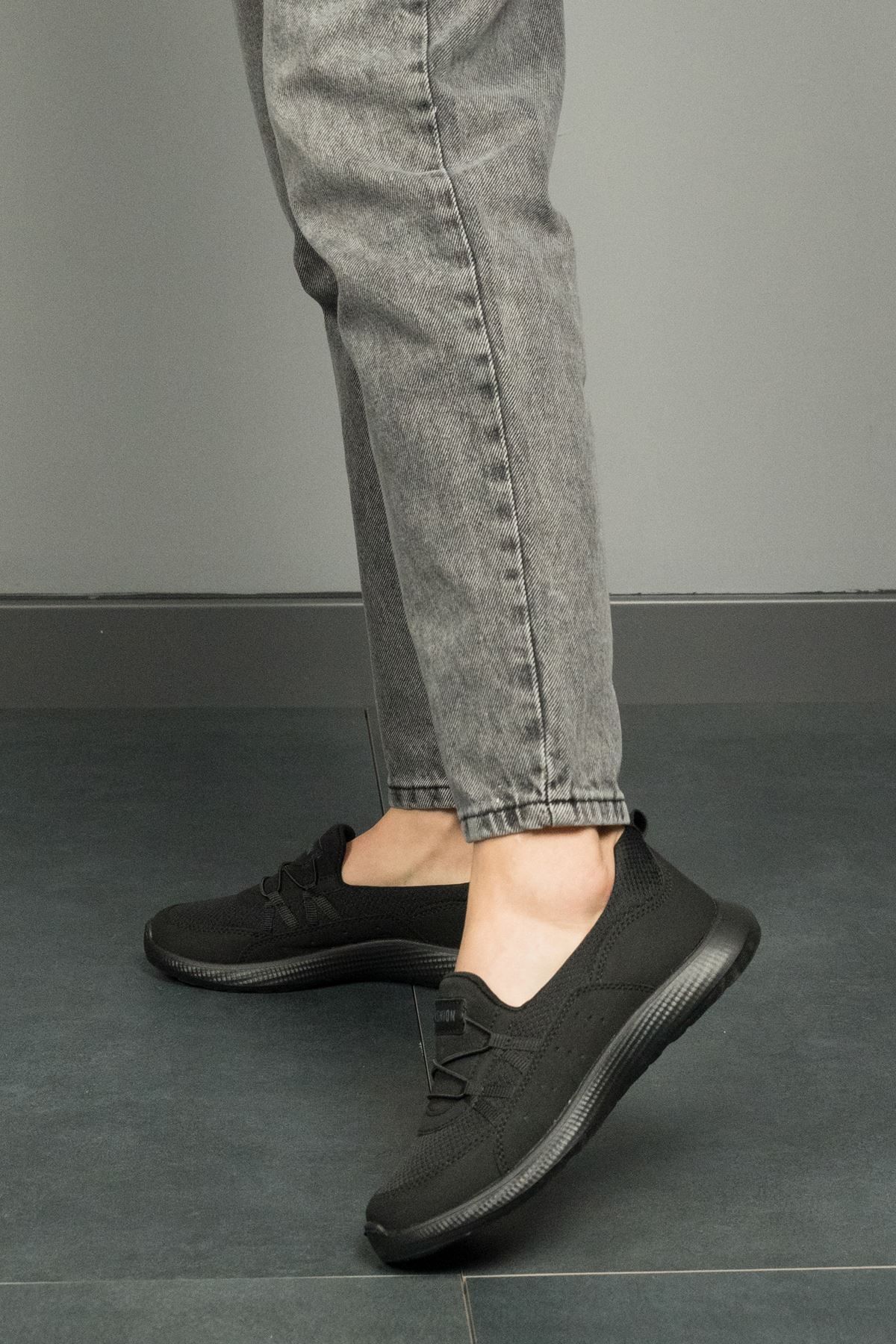 Freemax Kadın Spor Sneaker Babet Esnek, Yumuşak, Hafif, Günlük Ayakkabı Drg.223 Siyah