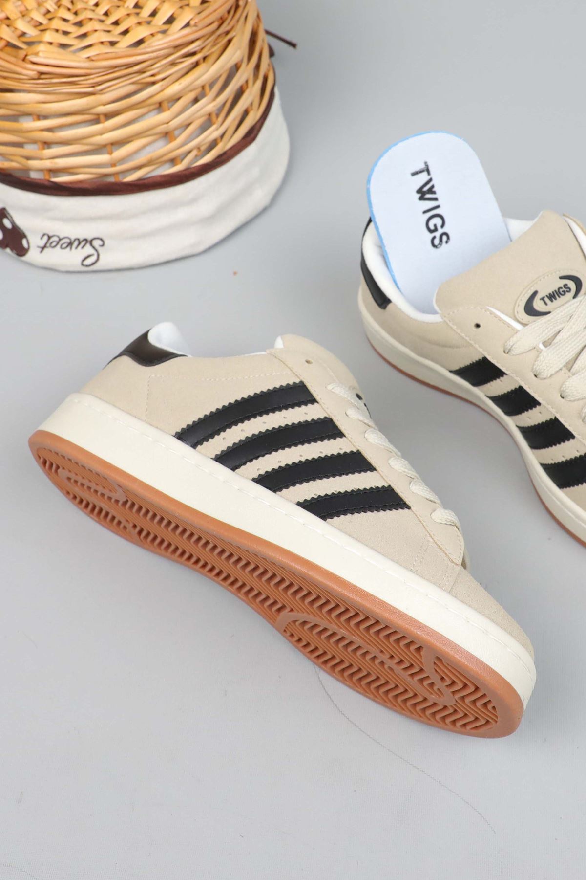 Freemax Campus Unisex Garantili Sneaker Spor Ayakkabı. Kum Siyah