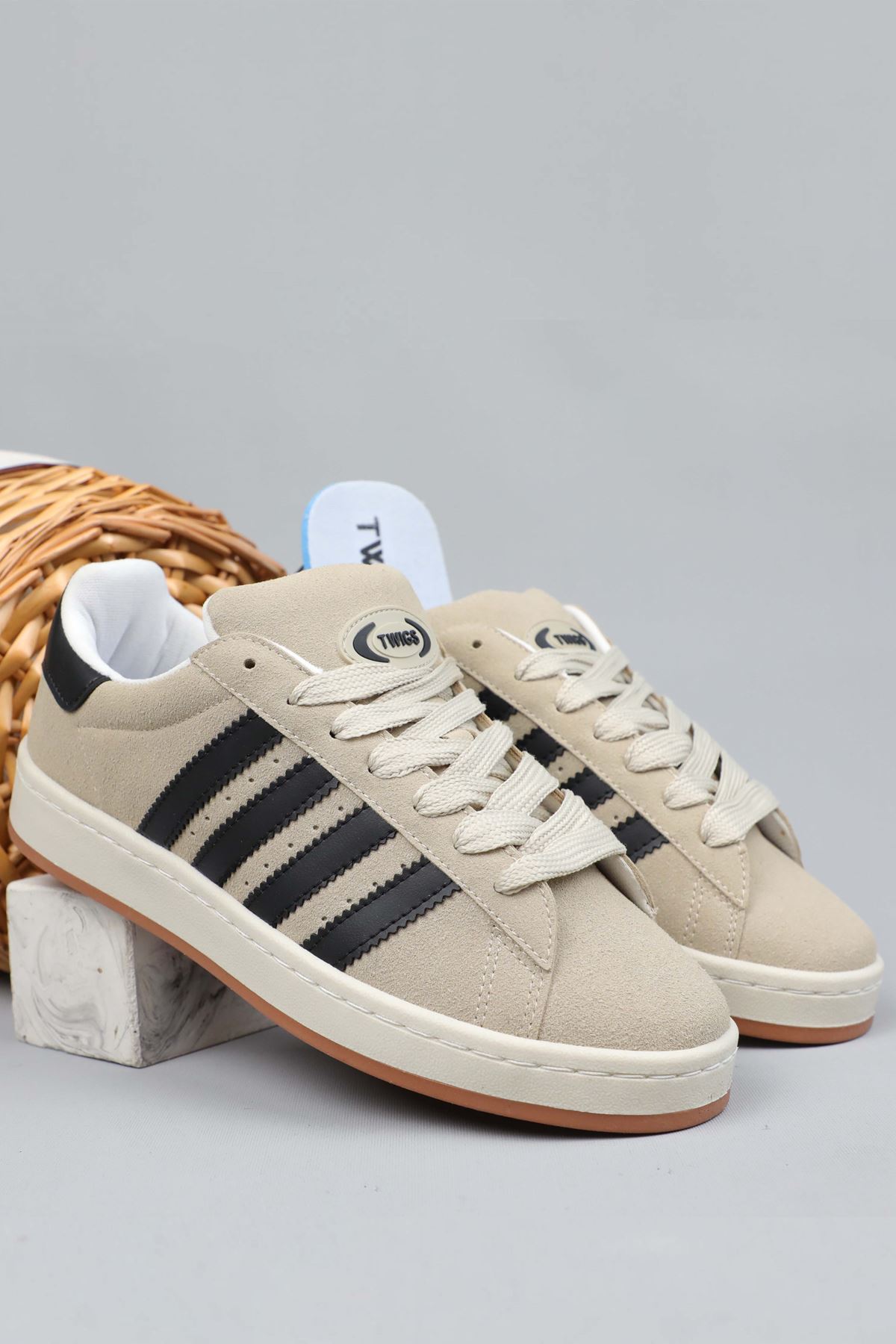 Freemax Campus Unisex Garantili Sneaker Spor Ayakkabı. Kum Siyah