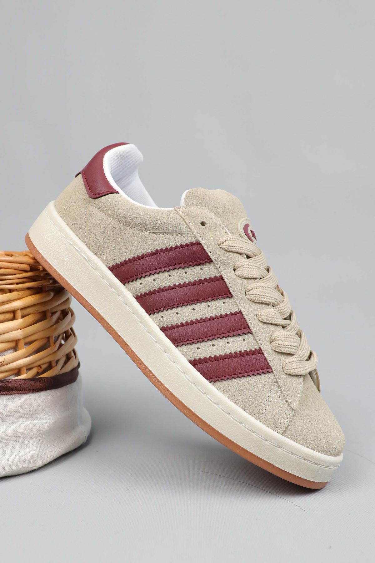 Freemax Campus Unisex Garantili Sneaker Spor Ayakkabı. Kum Bordo