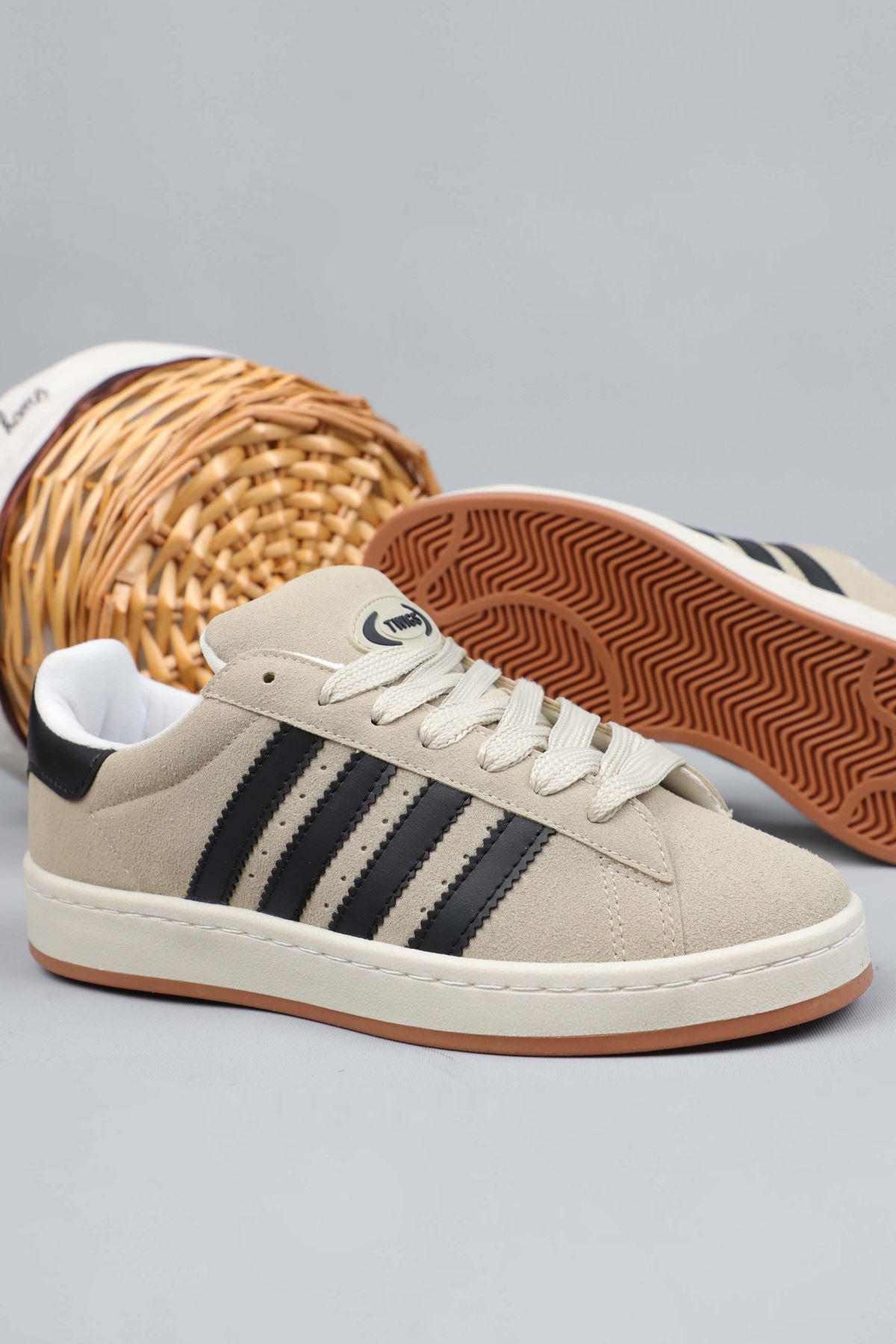 Freemax Campus Unisex Garantili Sneaker Spor Ayakkabı. Kum Siyah